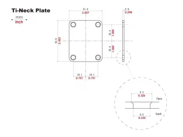 Guyker Titanium Alloy Damascus Neck Plate For Electric Guitar