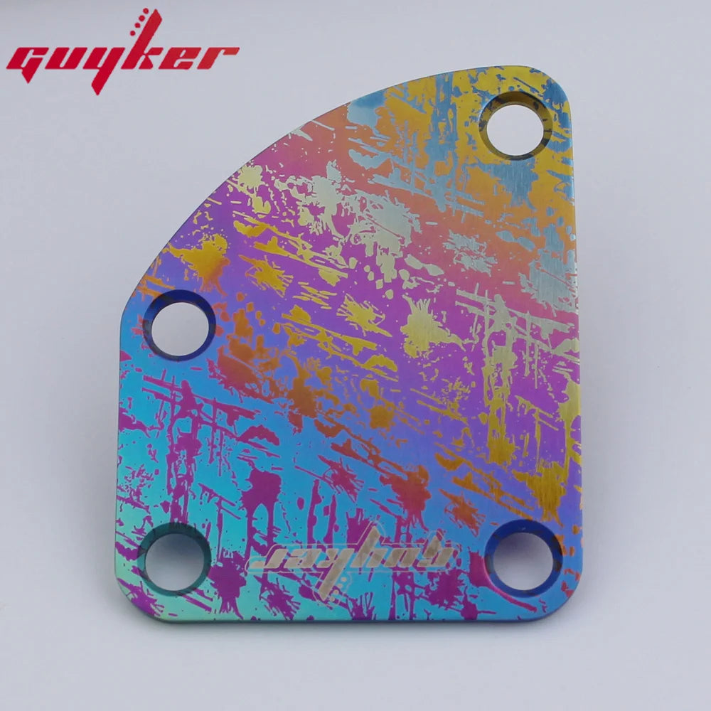 1 PCS Titanium Alloy Street Style Electric Guitar Neck Back Mounting Plate Guitar Parts