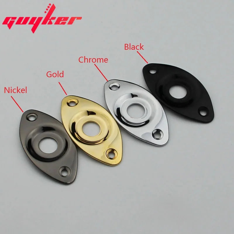 1 Piece Oval Curved Metal Jack Plate For Electric Guitar Bass Made In KOREA