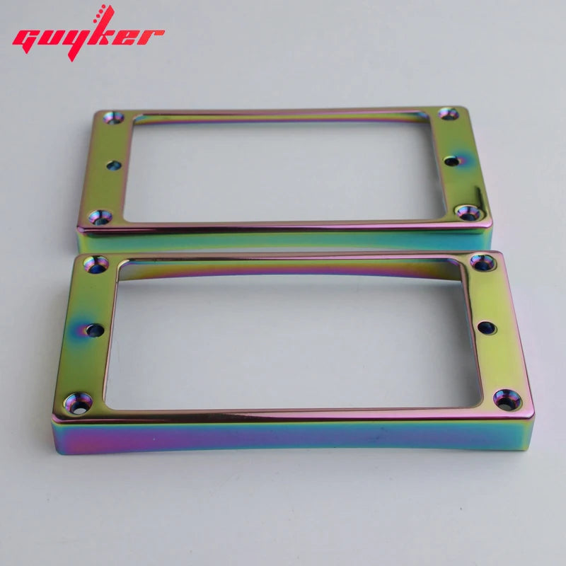 1 Set Rainbow/Red Humbucker Pickup Frames neck and bridge Pickup Mounting Ring Curved Tapered For LP Electric Guitar