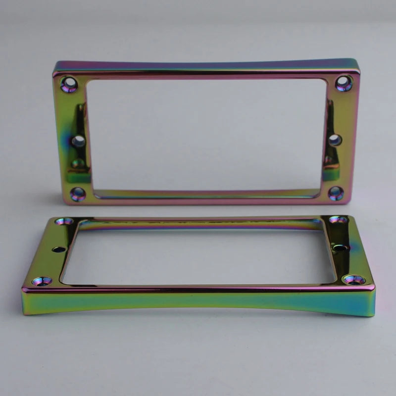 1 Set Rainbow/Red Humbucker Pickup Frames neck and bridge Pickup Mounting Ring Curved Tapered For LP Electric Guitar