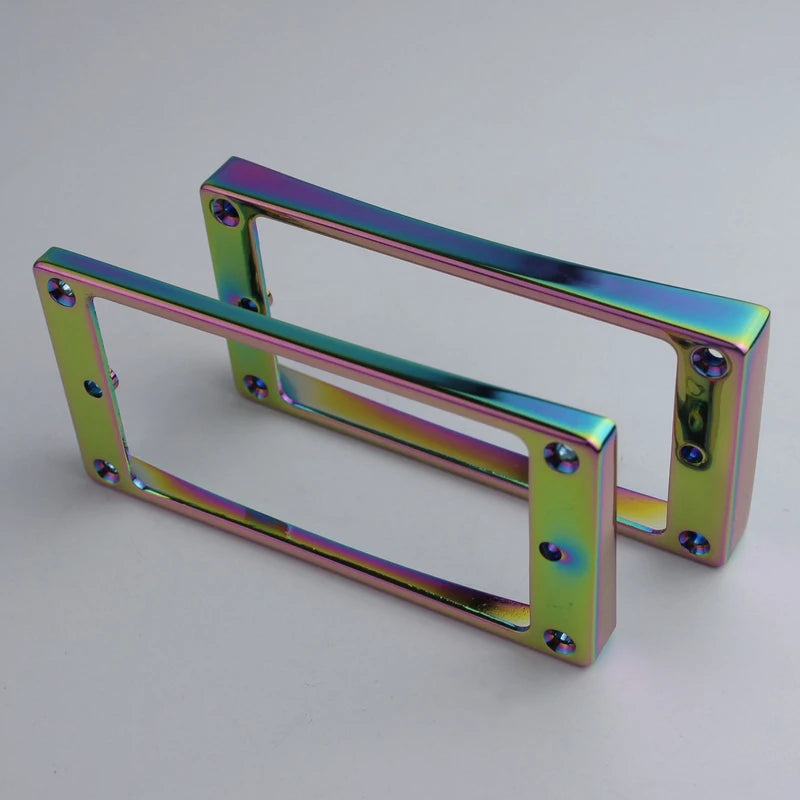 1 Set Rainbow/Red Humbucker Pickup Frames neck and bridge Pickup Mounting Ring Curved Tapered For LP Electric Guitar