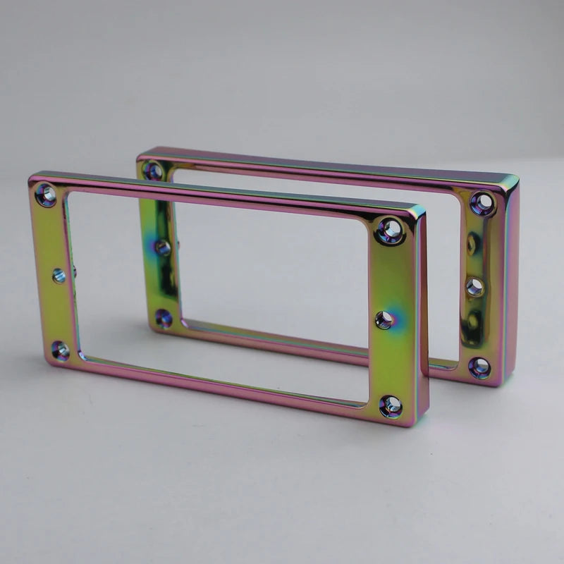 1 Set Rainbow/Red Humbucker Pickup Frames neck and bridge Pickup Mounting Ring Curved Tapered For LP Electric Guitar