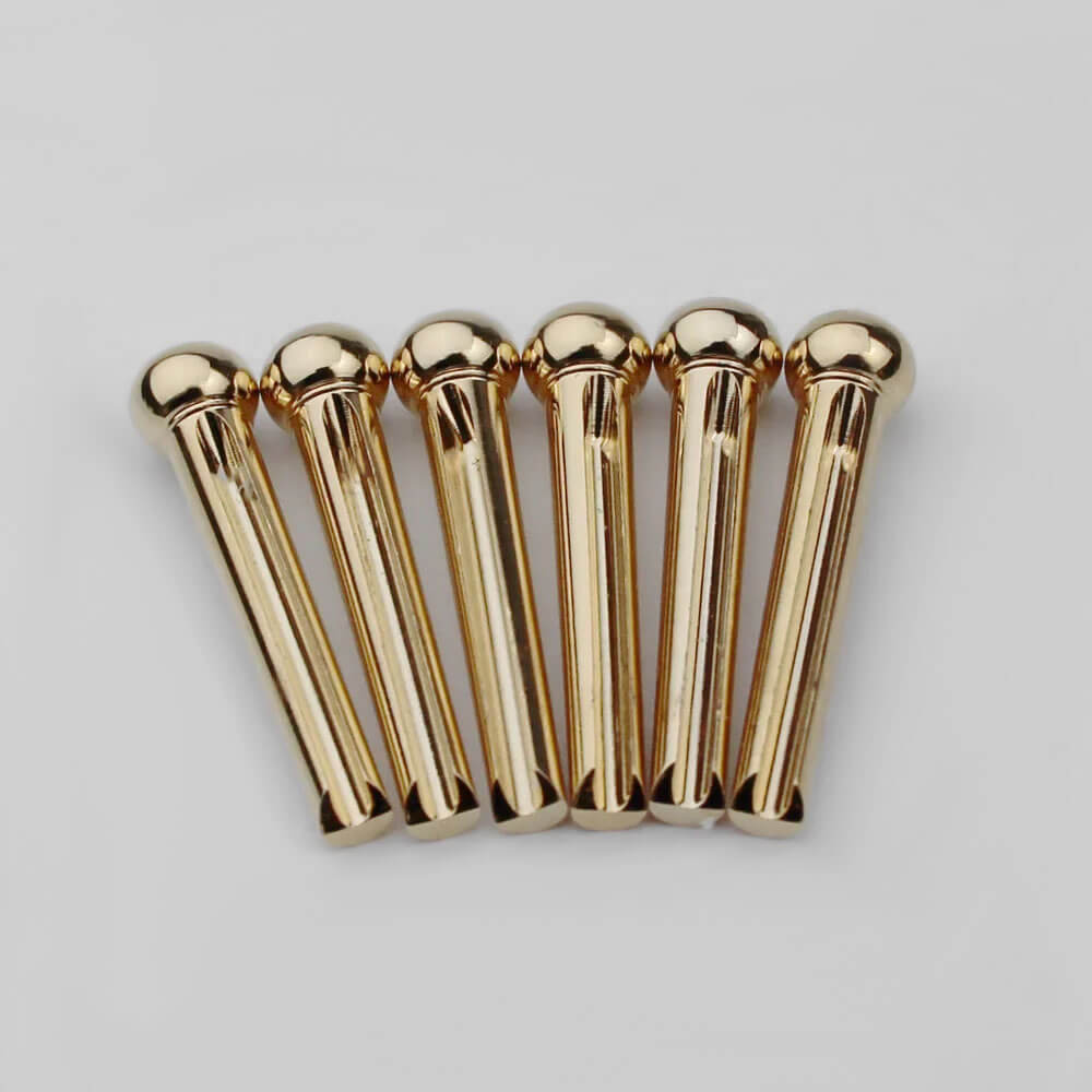 1 Set ( 6 Pcs ) GUYKER Brass Pins Folk Acoustic Guitar Bridge Pins High Craftsmanship
