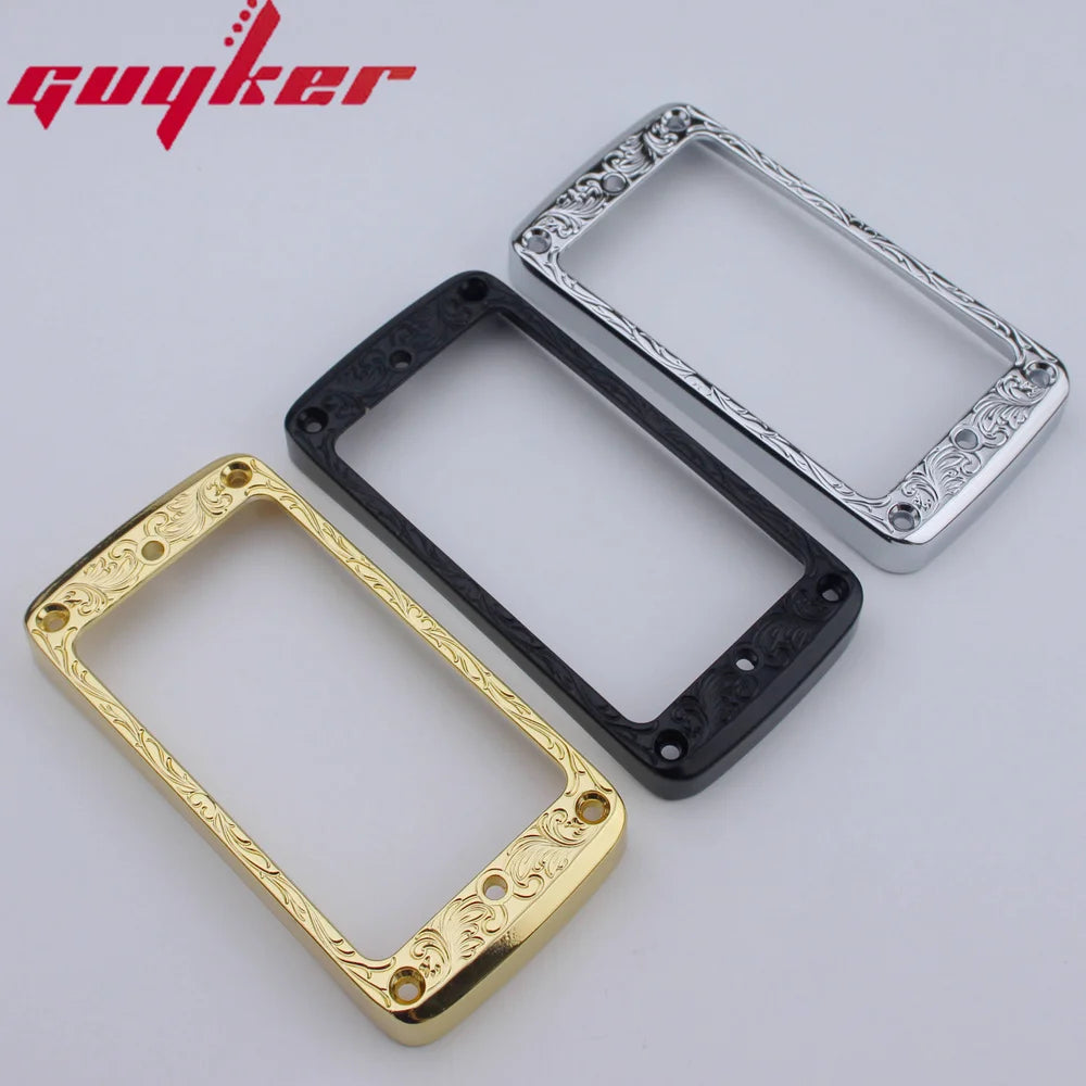 2Pcs Pickup Mounting Rings For Humbucker Metal Bridge And Neck Pickups Cover Frame Curved Set With LP Electric Guitar
