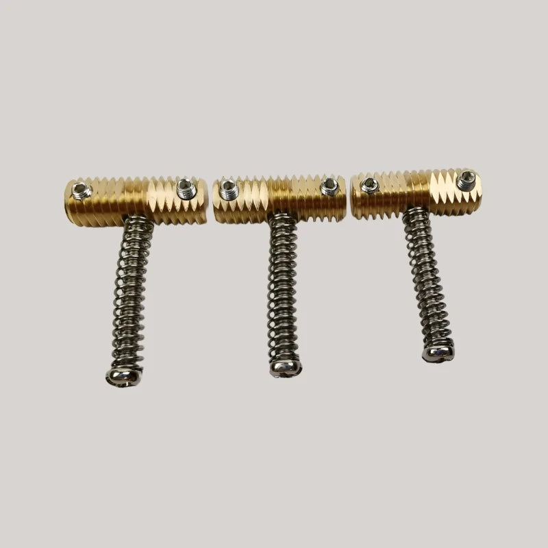 3 Pcs Highgrade 10.8mm Brass Compensated Thread Brass Saddles Set with Wrench Highgrade Replacement Part for Tele TL Electric Guitar