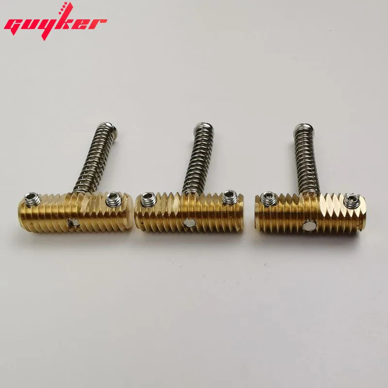 3 Pcs Highgrade 10.8mm Brass Compensated Thread Brass Saddles Set with Wrench Highgrade Replacement Part for Tele TL Electric Guitar