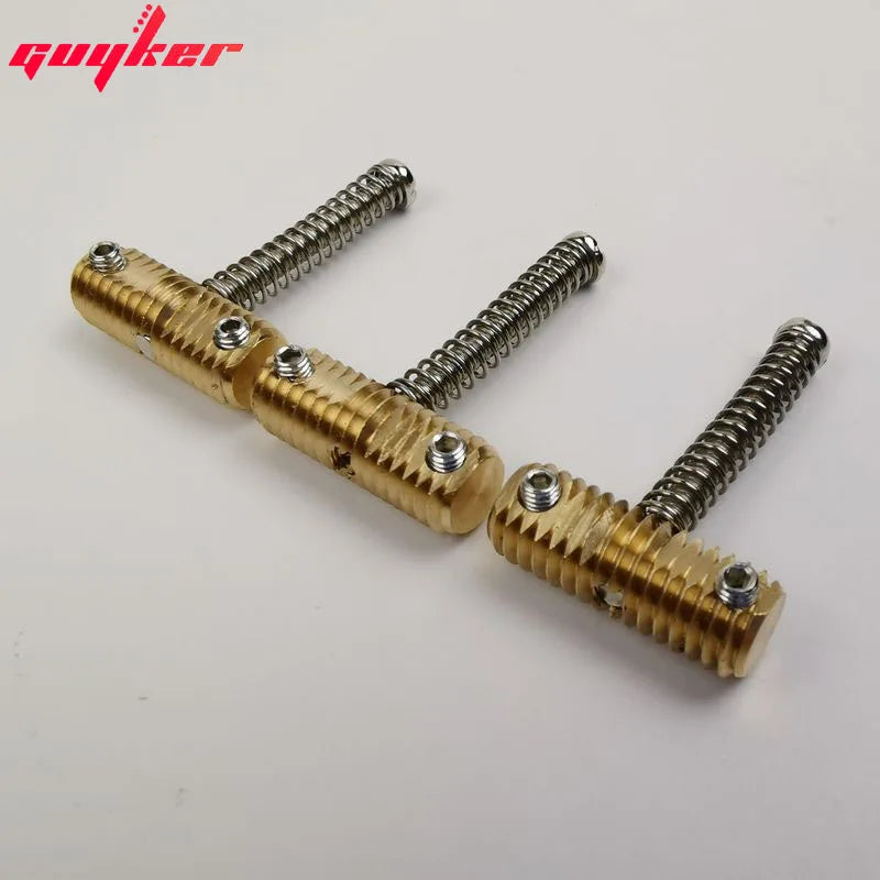 3 Pcs Highgrade 10.8mm Brass Compensated Thread Brass Saddles Set with Wrench Highgrade Replacement Part for Tele TL Electric Guitar