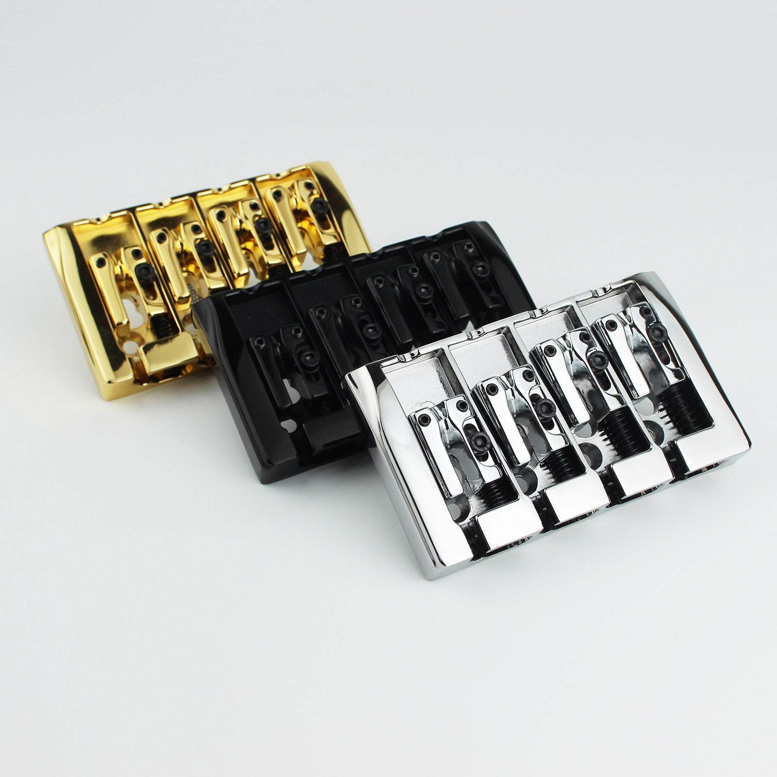4 String Bass Bridge Zinc Alloy 19mm Spacing Dual Loading