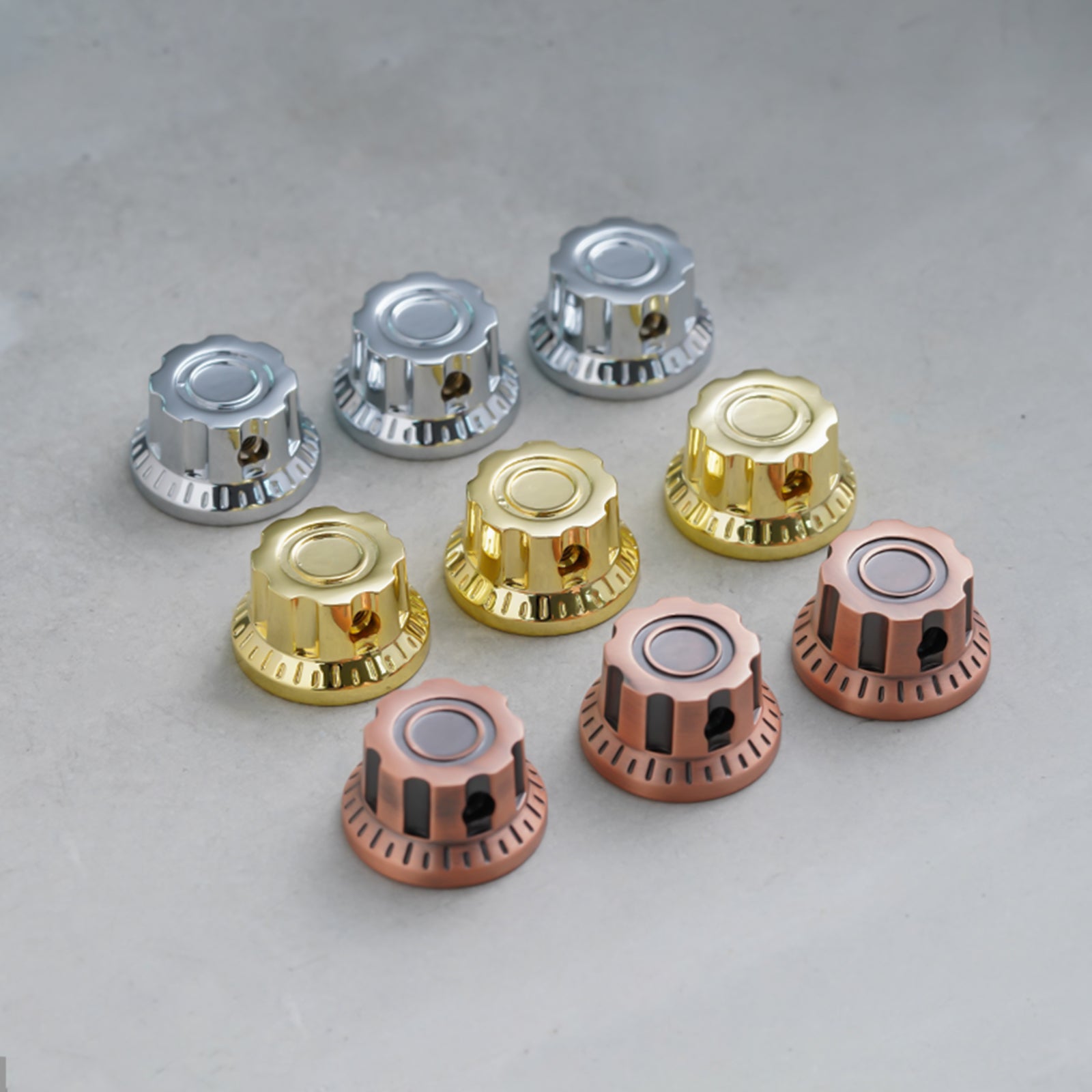 Guyker NKB-004 Potentiometer Knob Set Gold Bronze Chrome Diameter 6MM