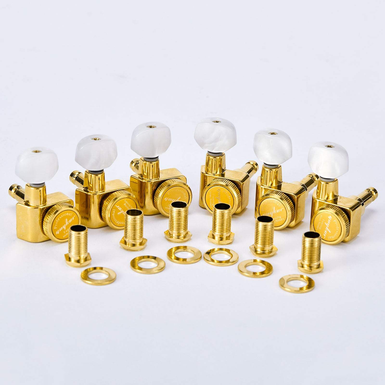 6R Inline Guitar Locking Tuners No Screw Design 1:18 Gear Guyker
