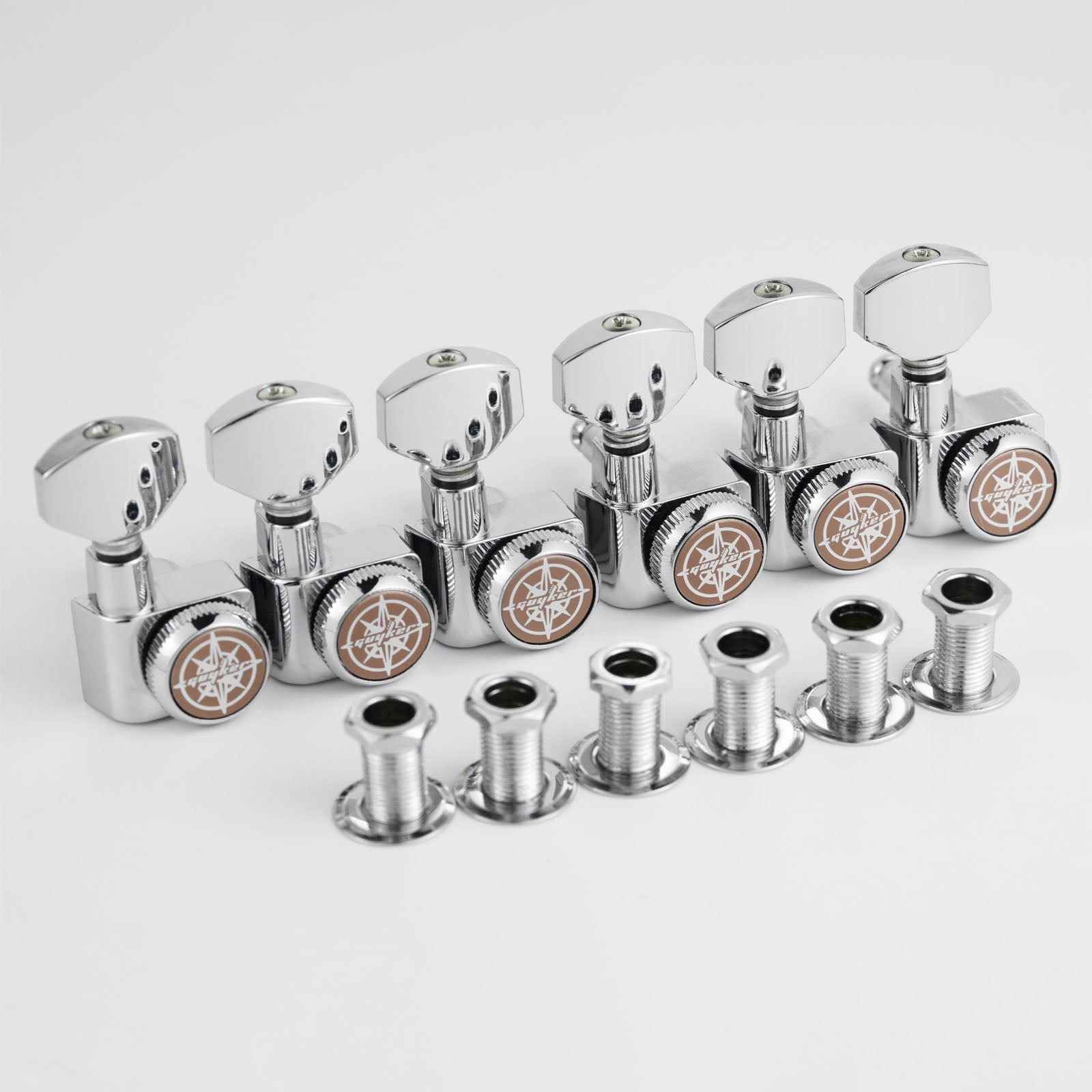 6R Inline Guitar Locking Tuners No Screw Design 1:18 Gear Guyker