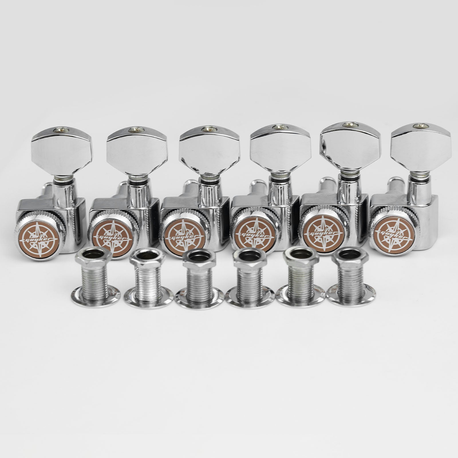 6R Inline Guitar Locking Tuners No Screw Design 1:18 Gear Guyker