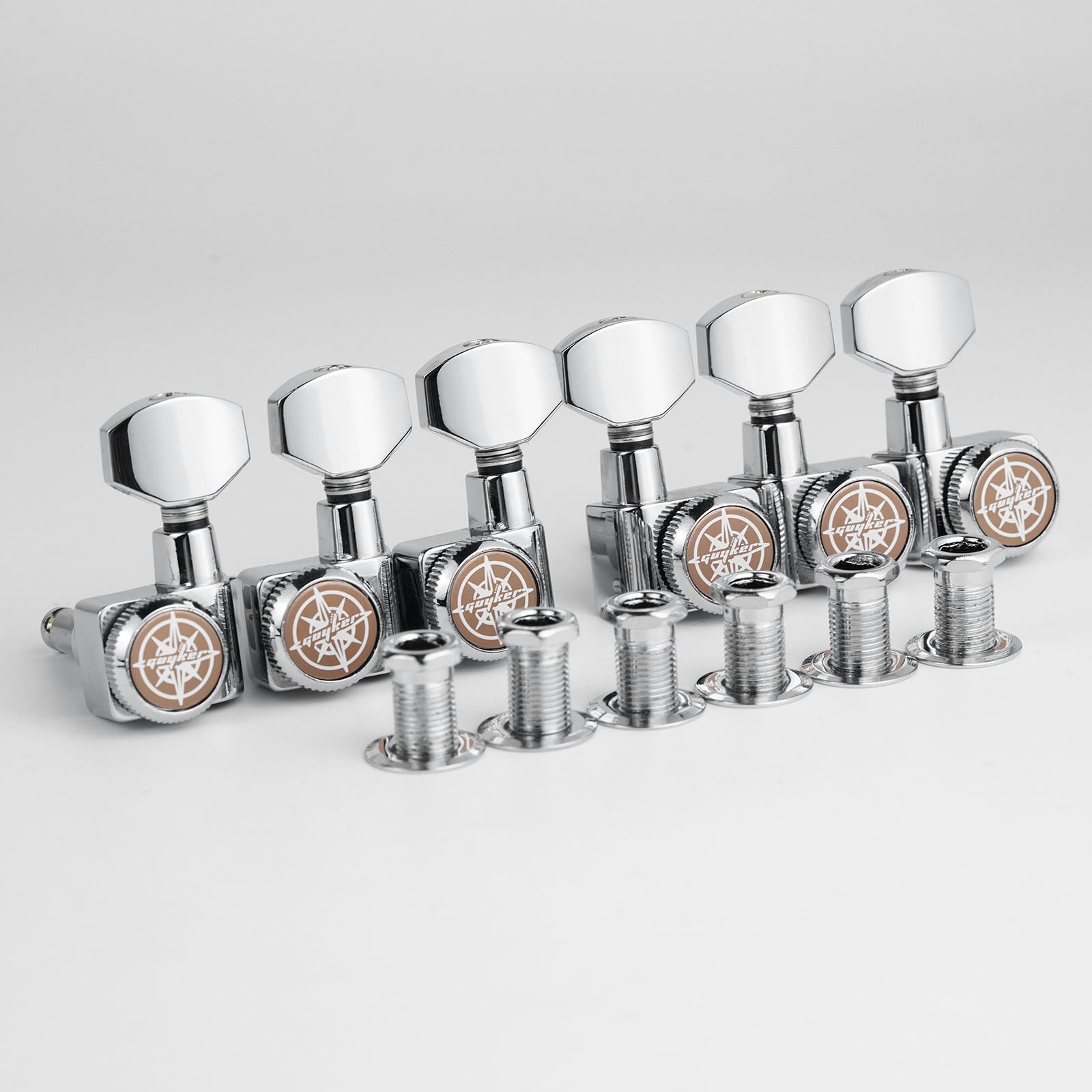 6R Inline Guitar Locking Tuners No Screw Design 1:18 Gear Guyker