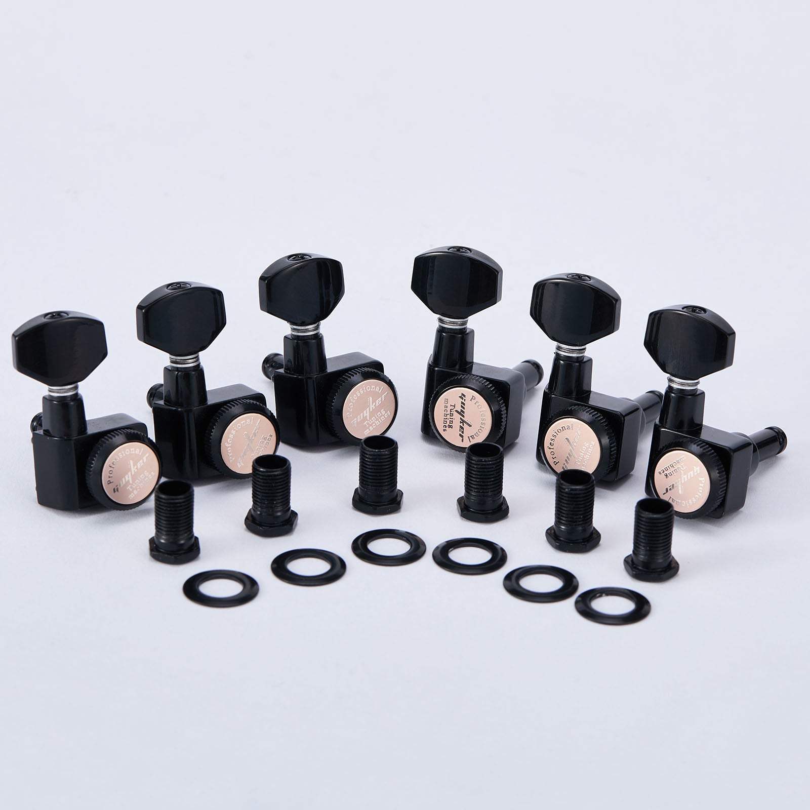 6R Inline Guitar Locking Tuners No Screw Design 1:18 Gear Guyker