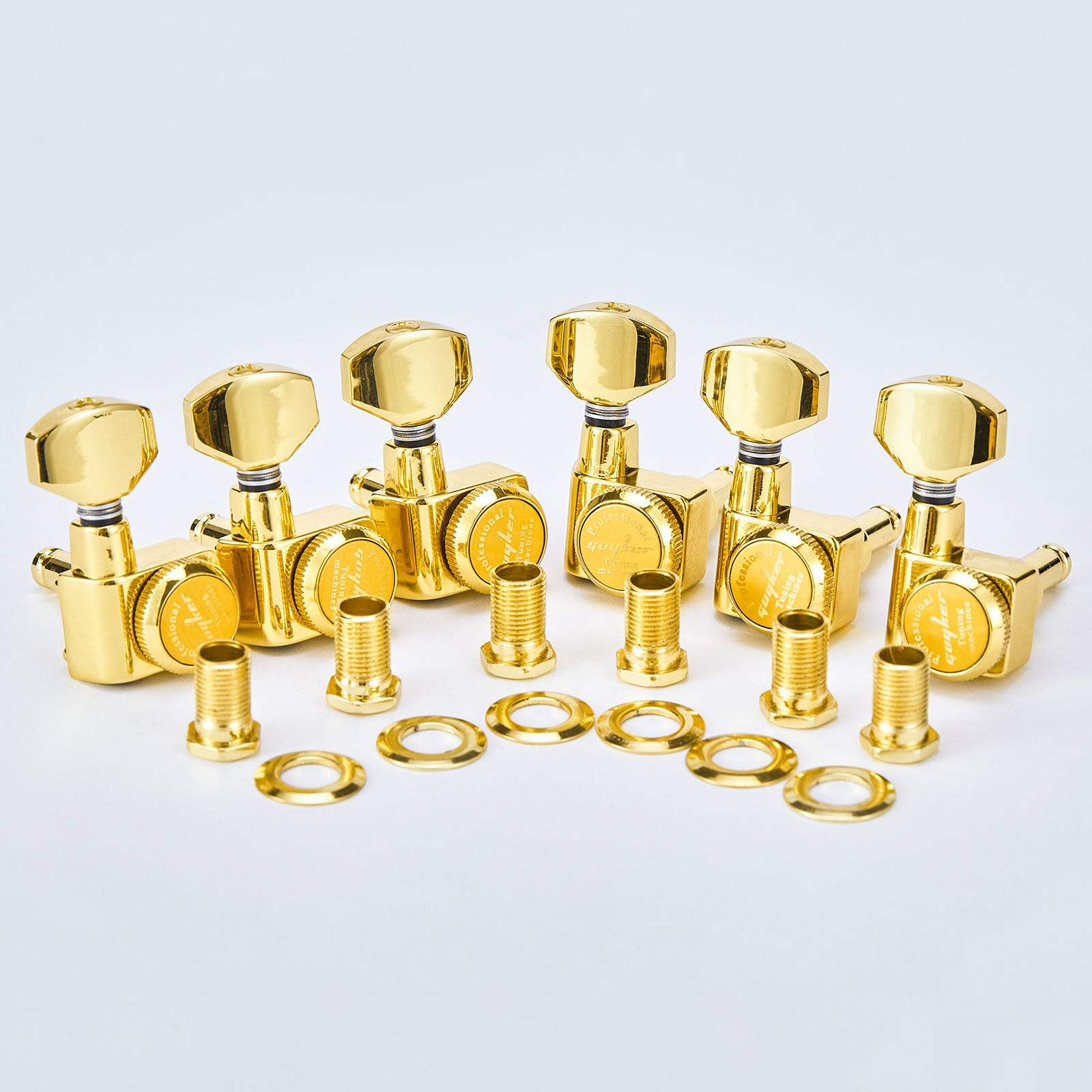 6R Inline Guitar Locking Tuners No Screw Design 1:18 Gear Guyker