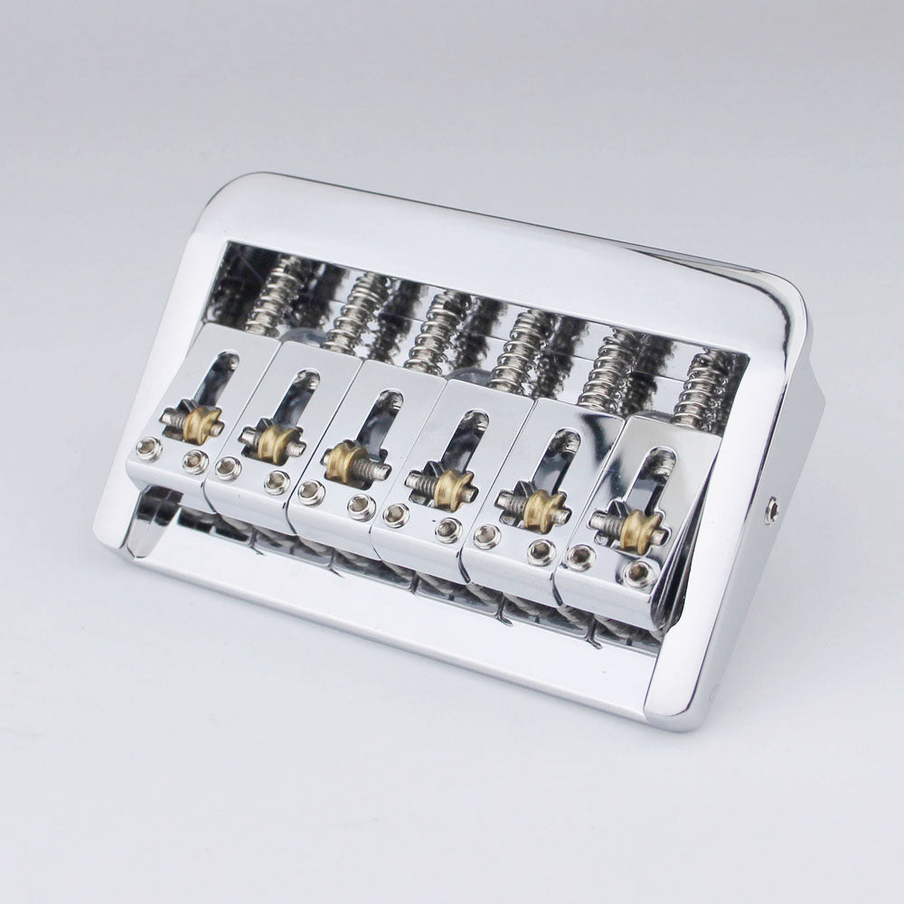 6 String Adjustable Guitar Bridge – 10.5mm Spacing, Copper Saddles & Zinc Block | Guyker