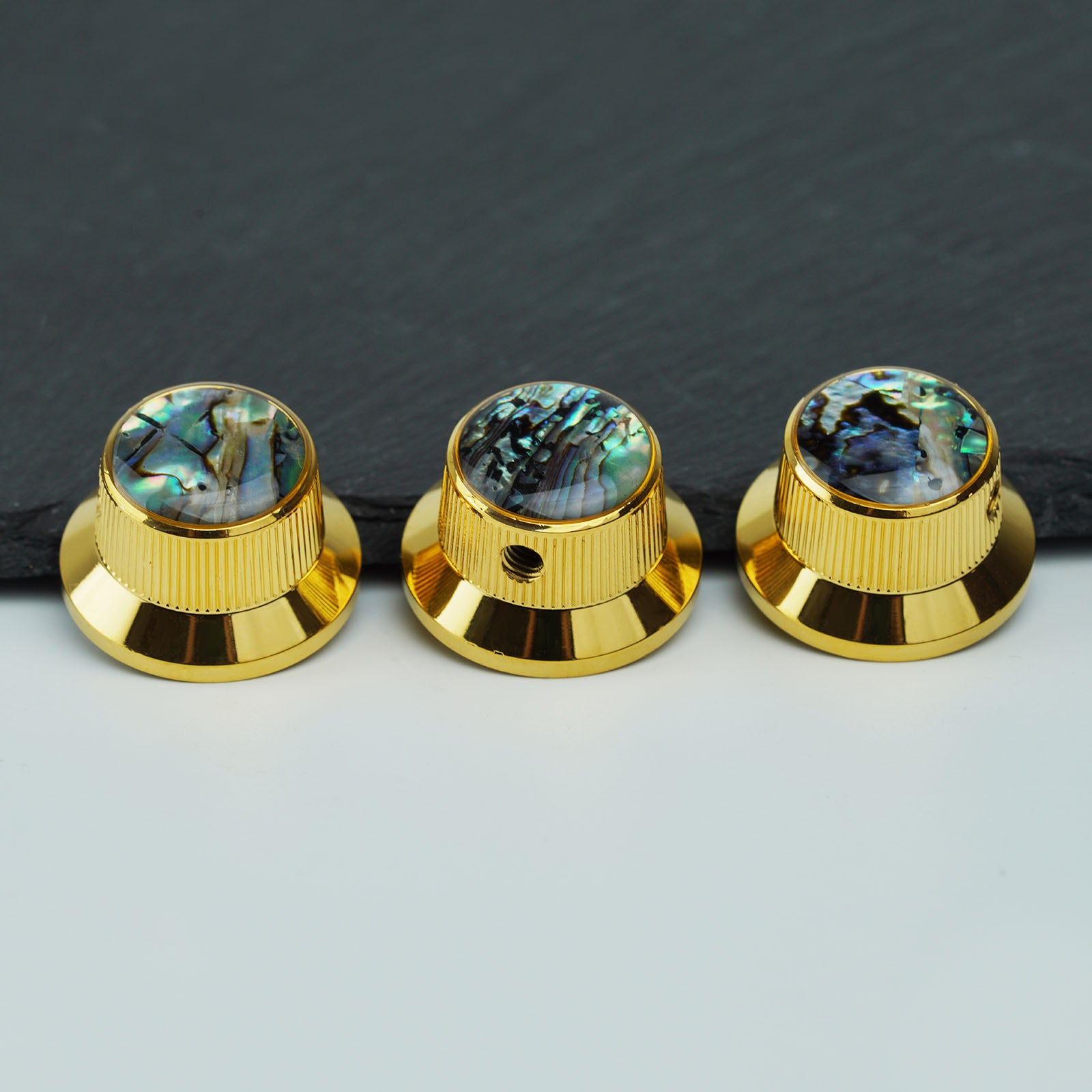 Abalone Shell Metal Control Knobs Dia. 6.3mm for Electric Guitar & Bass | Guyker