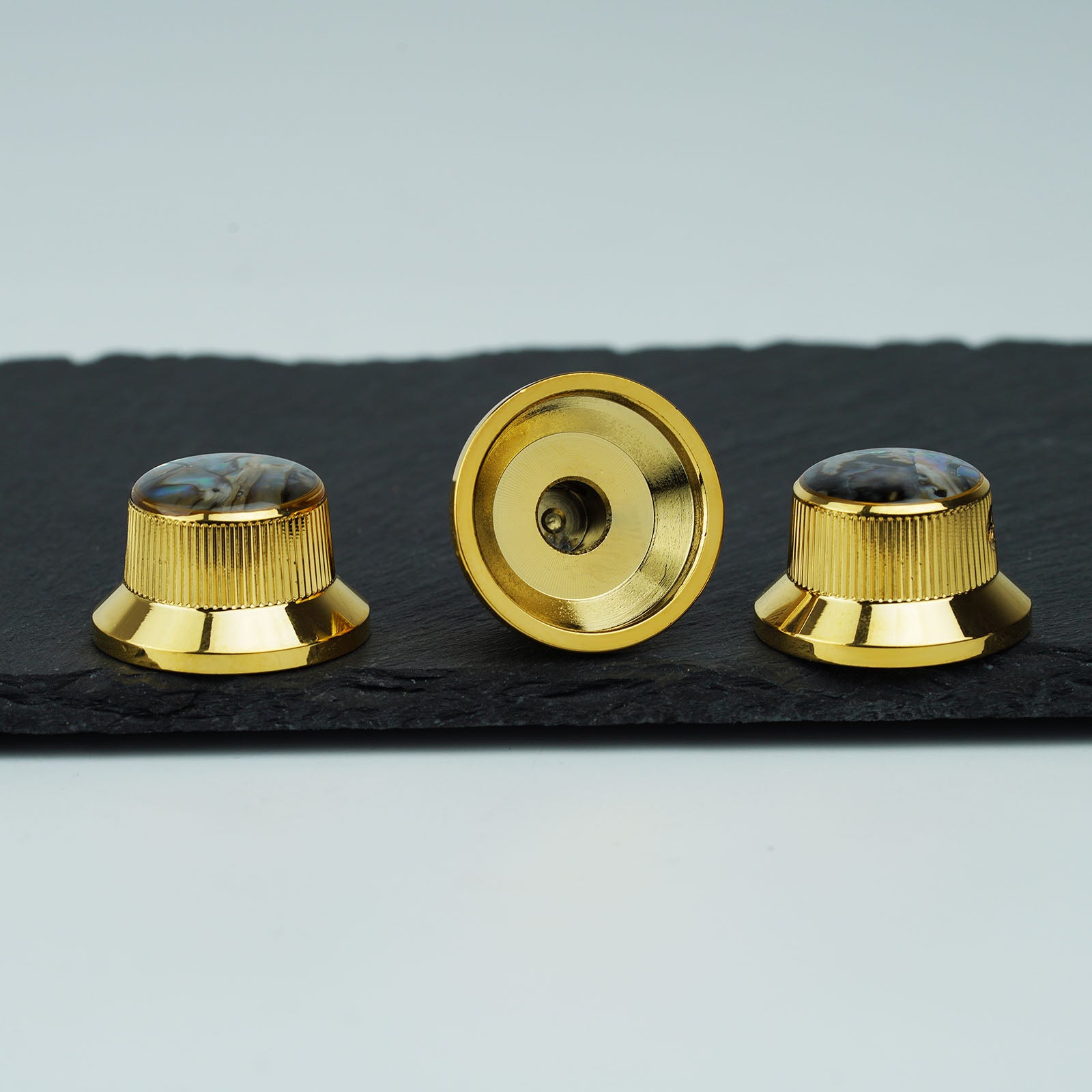 Abalone Shell Metal Control Knobs Dia. 6.3mm for Electric Guitar & Bass | Guyker