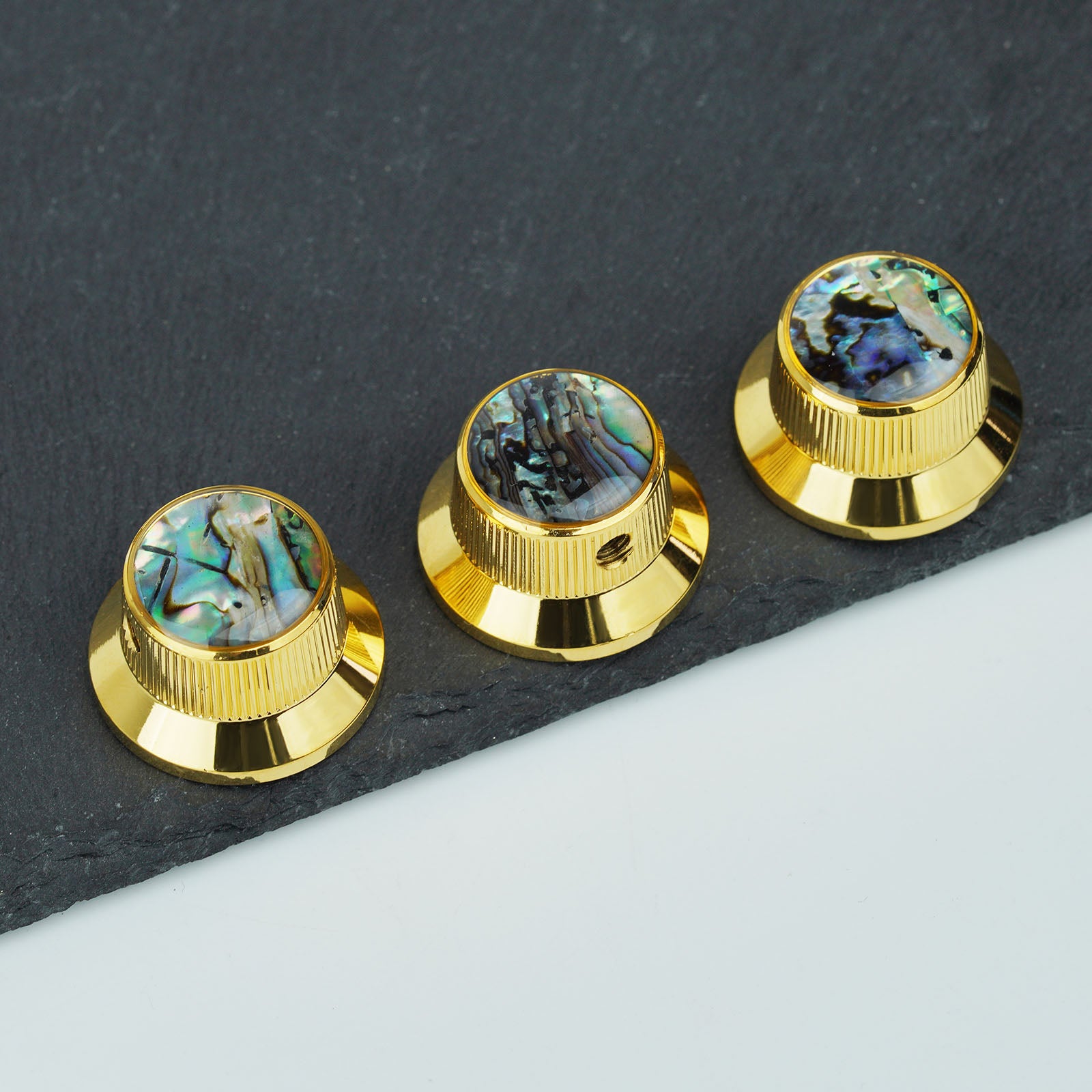 Abalone Shell Metal Control Knobs Dia. 6.3mm for Electric Guitar & Bass | Guyker