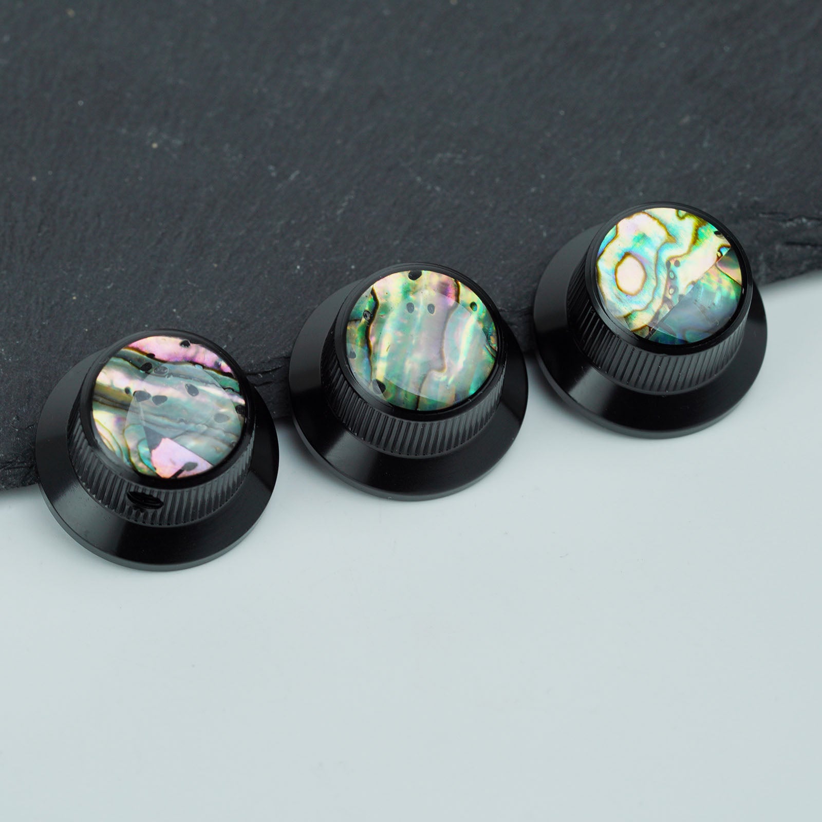 Abalone Shell Metal Control Knobs Dia. 6.3mm for Electric Guitar & Bass | Guyker