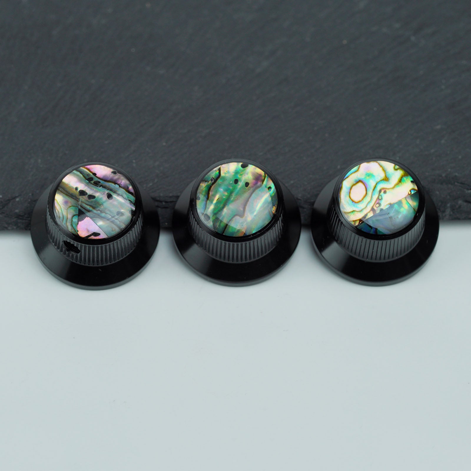 Abalone Shell Metal Control Knobs Dia. 6.3mm for Electric Guitar & Bass | Guyker