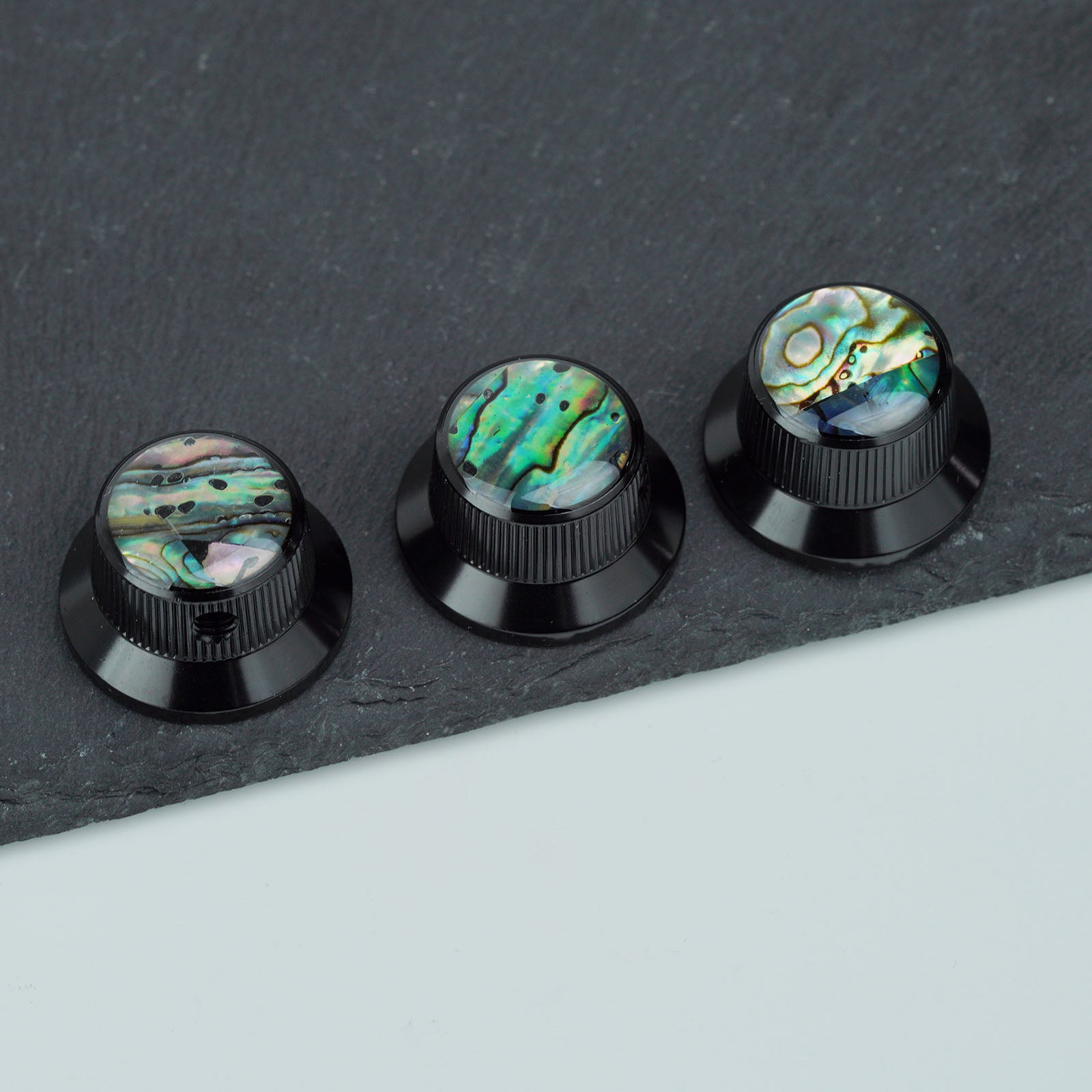 Abalone Shell Metal Control Knobs Dia. 6.3mm for Electric Guitar & Bass | Guyker
