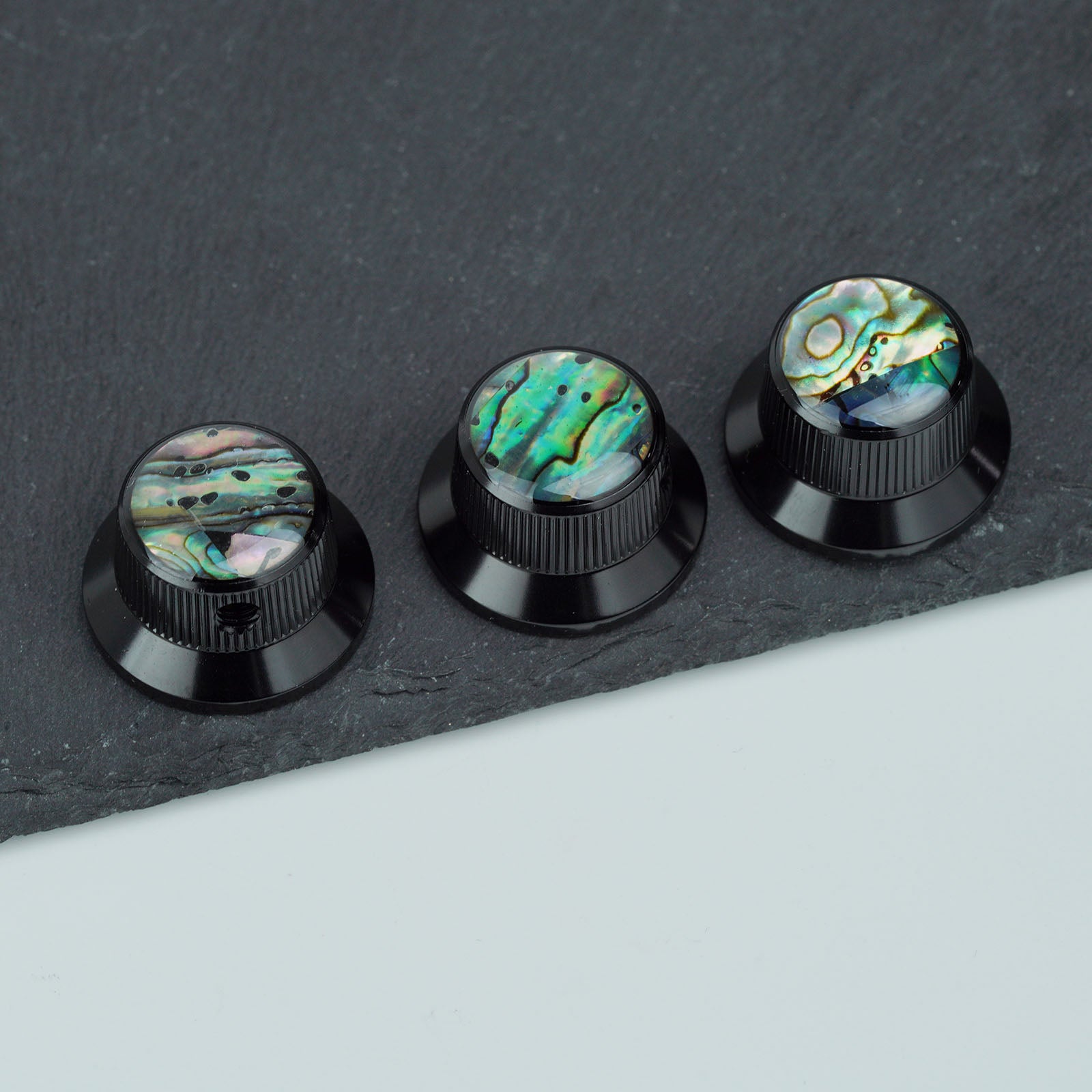 Abalone Shell Metal Control Knobs Dia. 6.3mm for Electric Guitar & Bass | Guyker