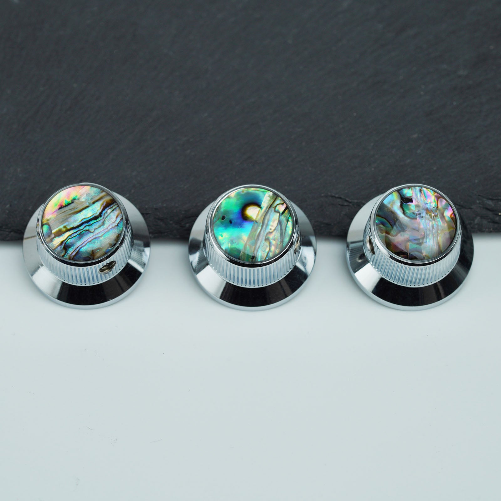 Abalone Shell Metal Control Knobs Dia. 6.3mm for Electric Guitar & Bass | Guyker