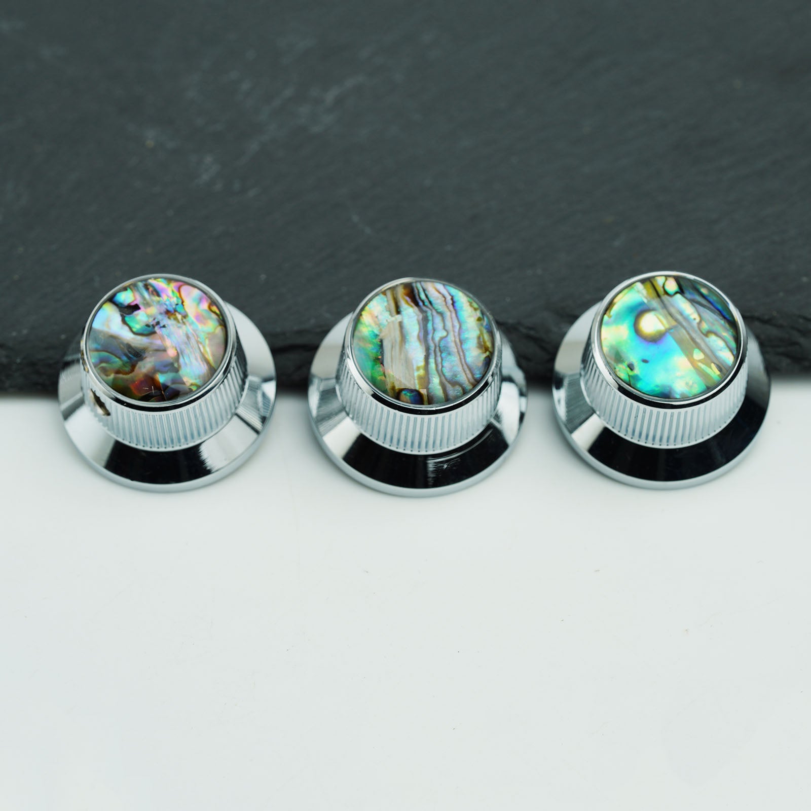 Abalone Shell Metal Control Knobs Dia. 6.3mm for Electric Guitar & Bass | Guyker