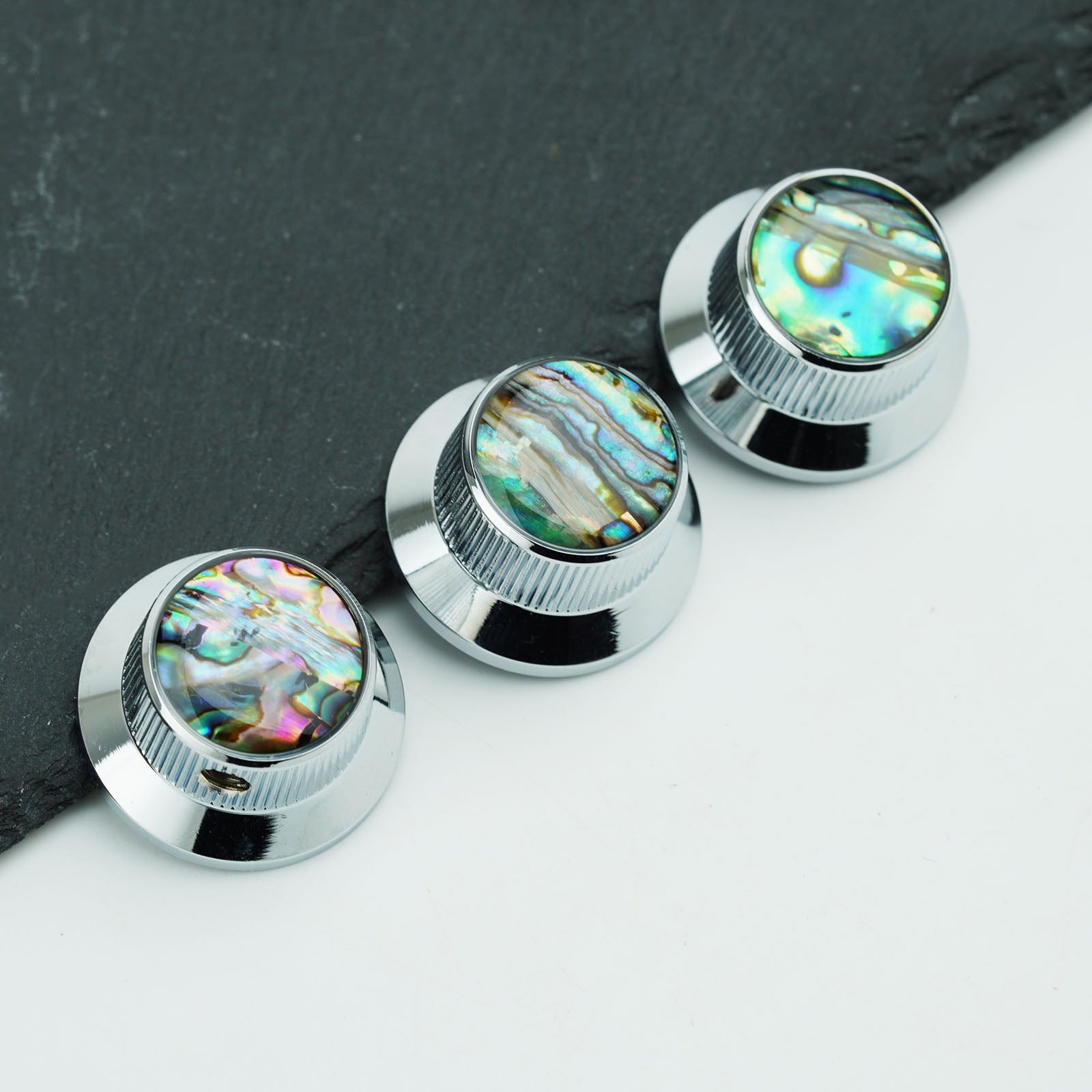 Abalone Shell Metal Control Knobs Dia. 6.3mm for Electric Guitar & Bass | Guyker