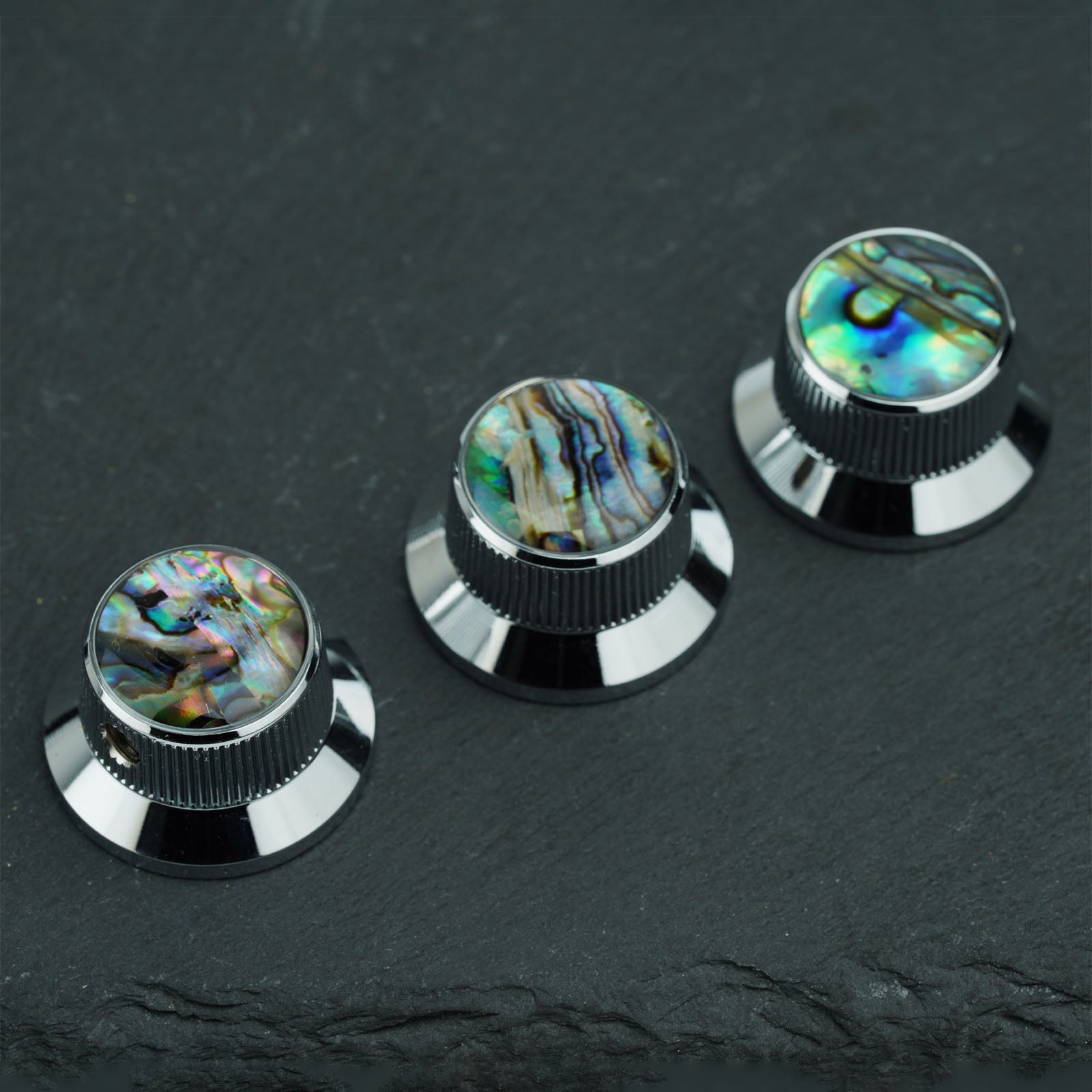 Abalone Shell Metal Control Knobs Dia. 6.3mm for Electric Guitar & Bass | Guyker