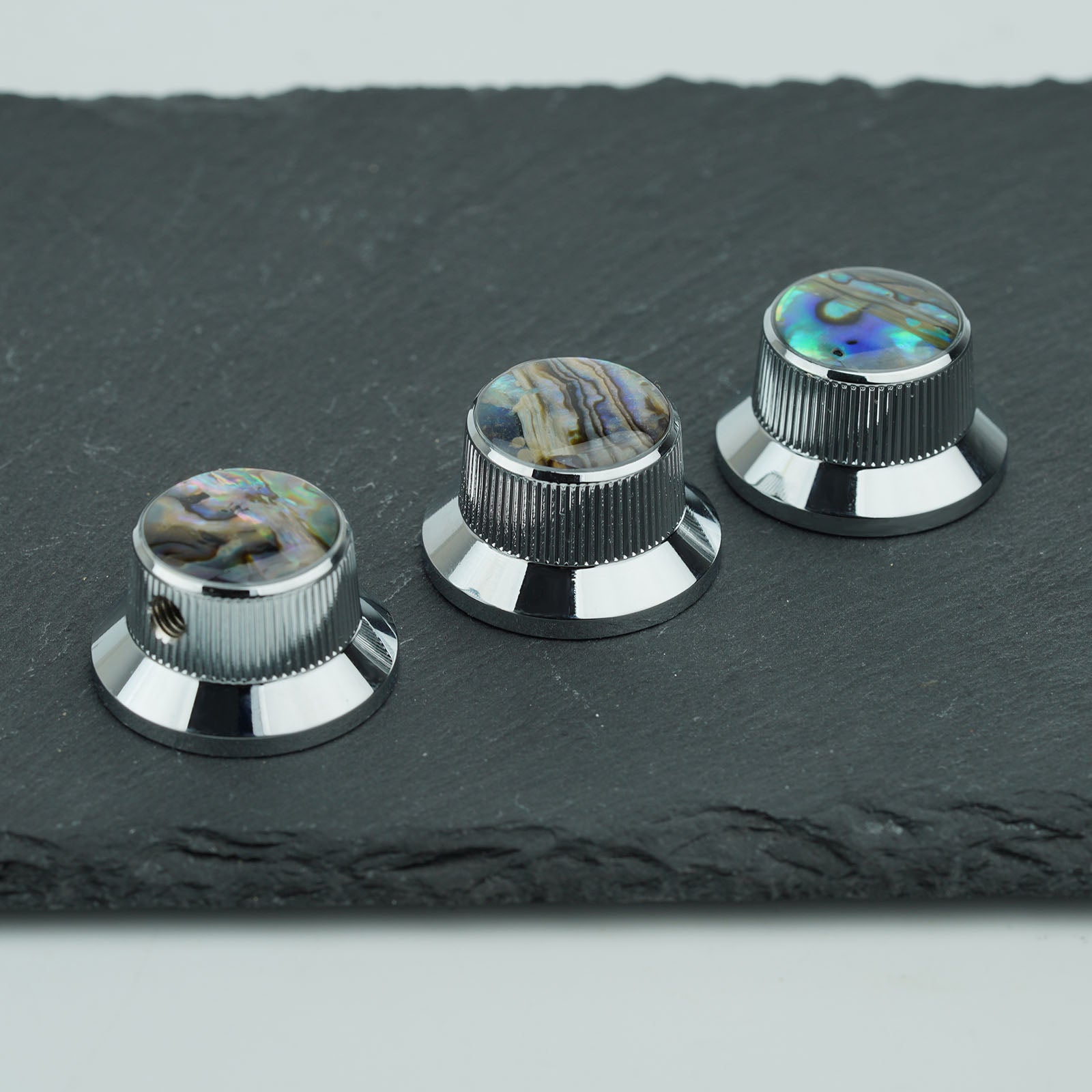 Abalone Shell Metal Control Knobs Dia. 6.3mm for Electric Guitar & Bass | Guyker
