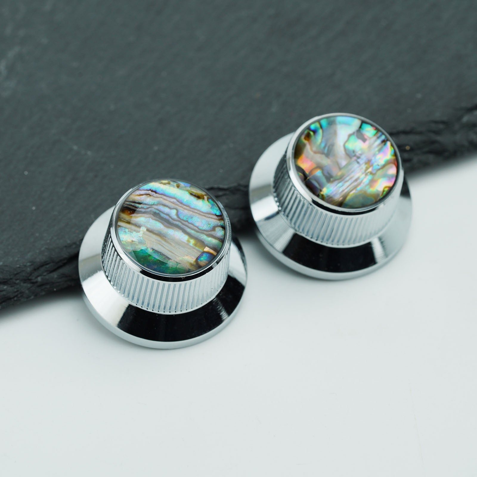 Abalone Shell Metal Control Knobs Dia. 6.3mm for Electric Guitar & Bass | Guyker