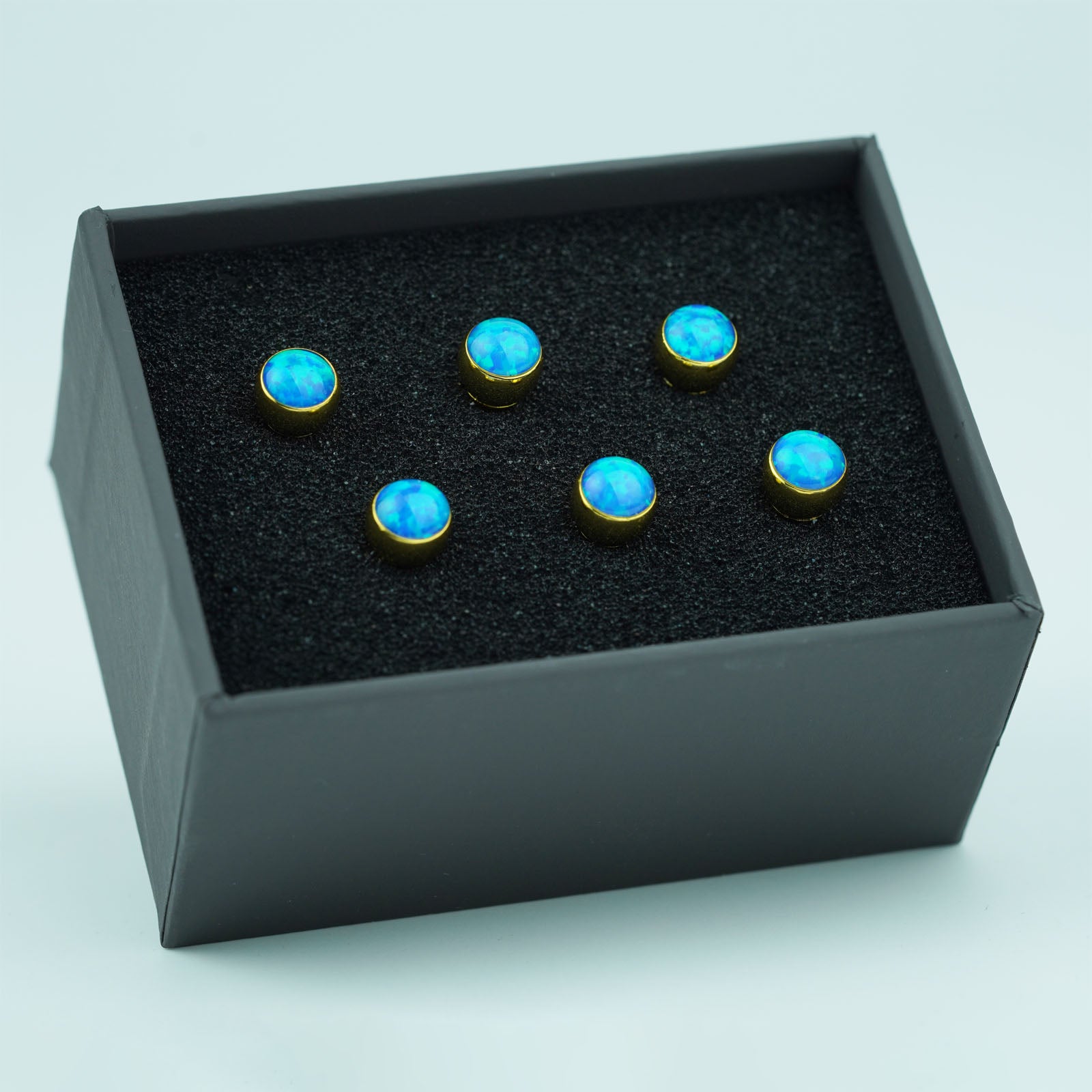 Acoustic Guitar Bridge Pins – Blue Glass Inlays | Guyker