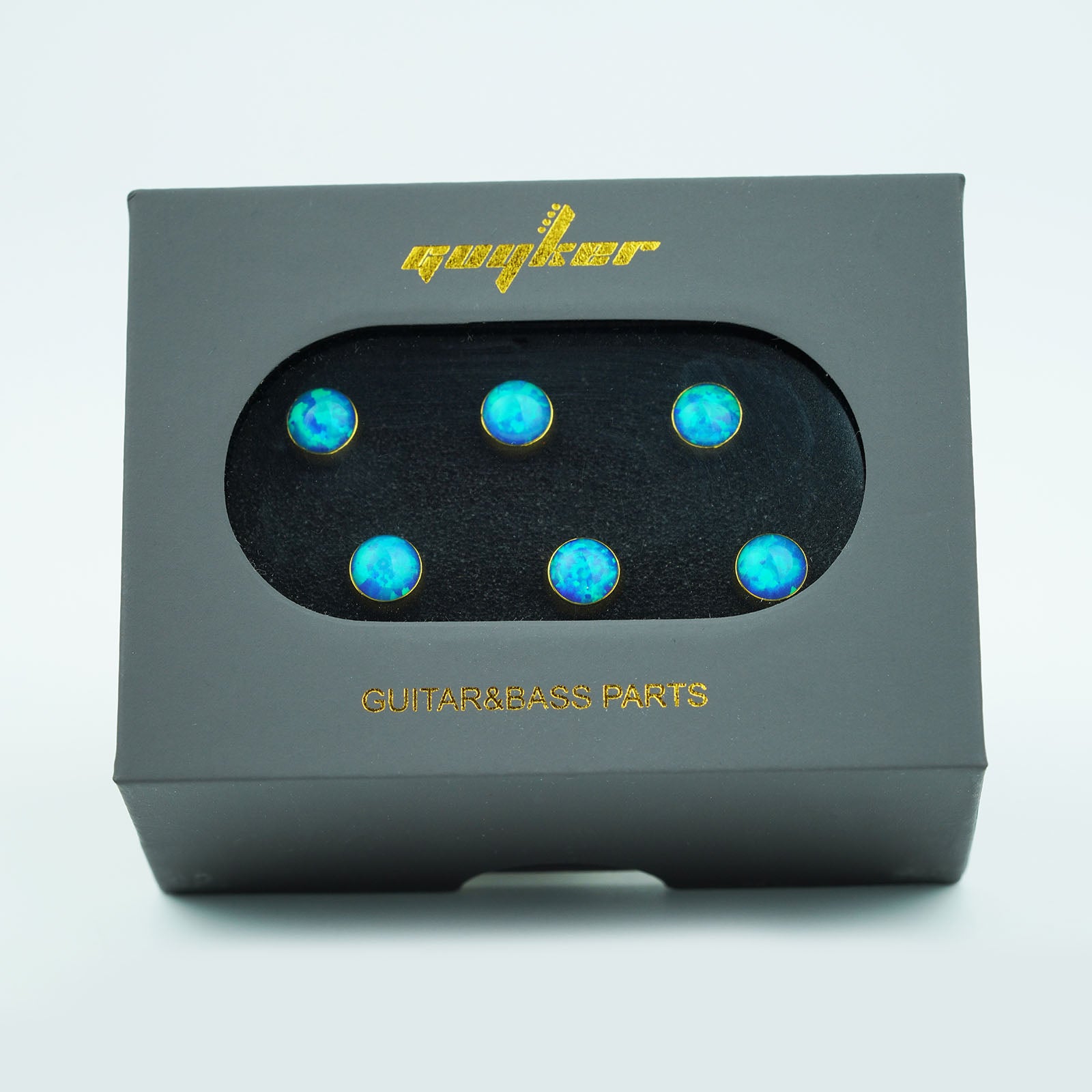 Acoustic Guitar Bridge Pins – Blue Glass Inlays | Guyker