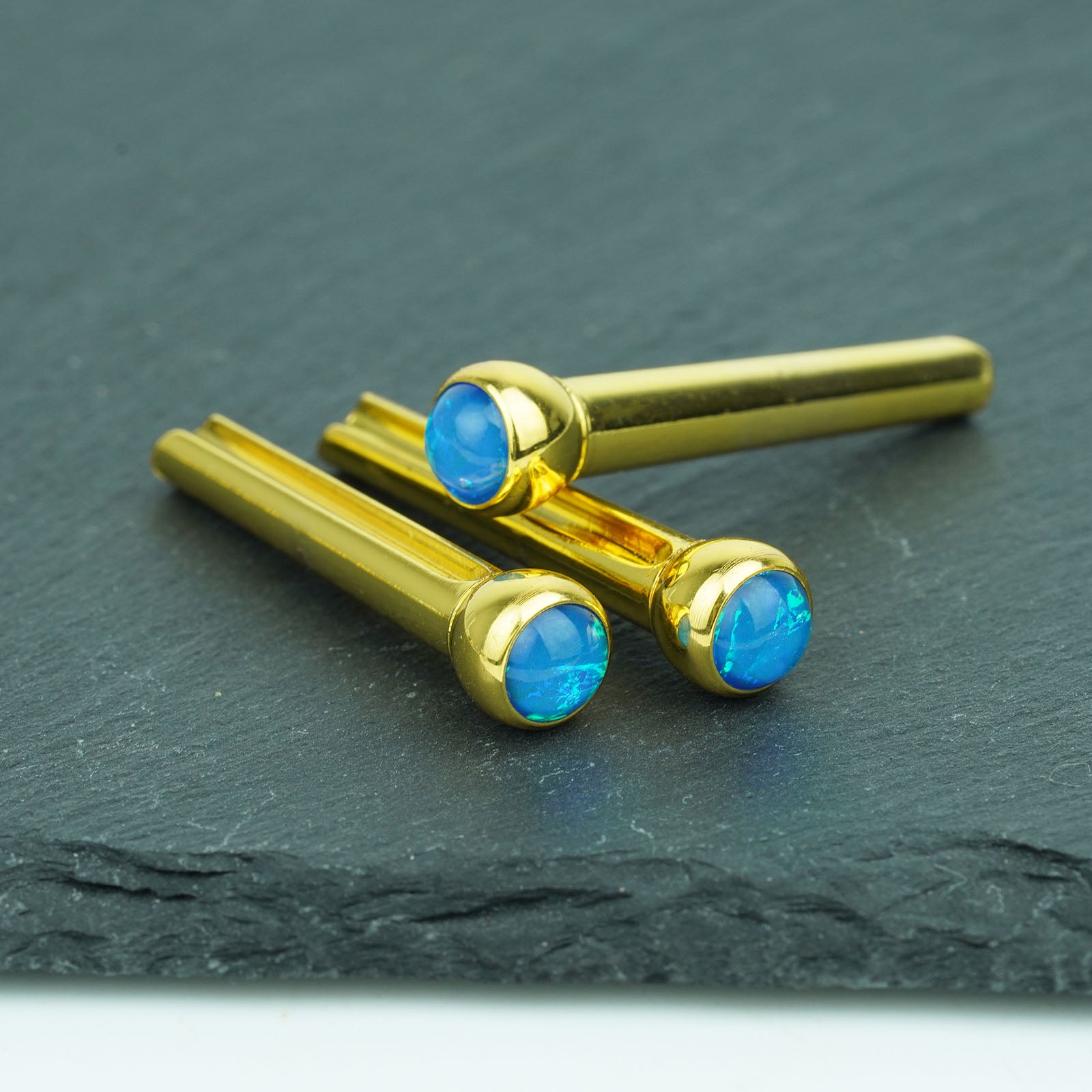 Acoustic Guitar Bridge Pins Blue Sparkle Inlay | Guyker