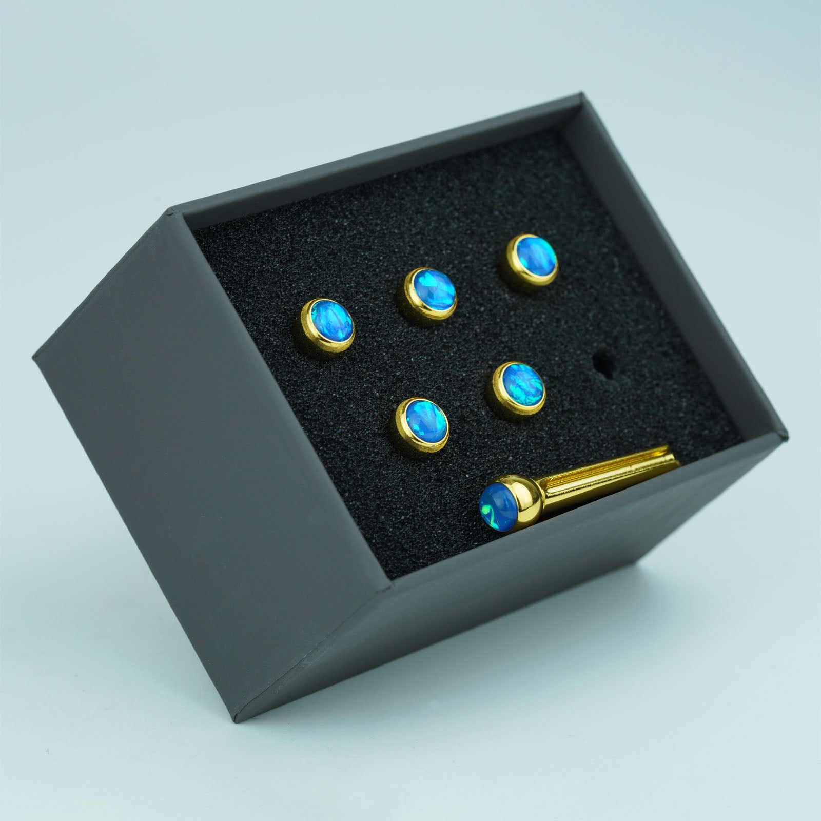 Acoustic Guitar Bridge Pins Blue Sparkle Inlay | Guyker