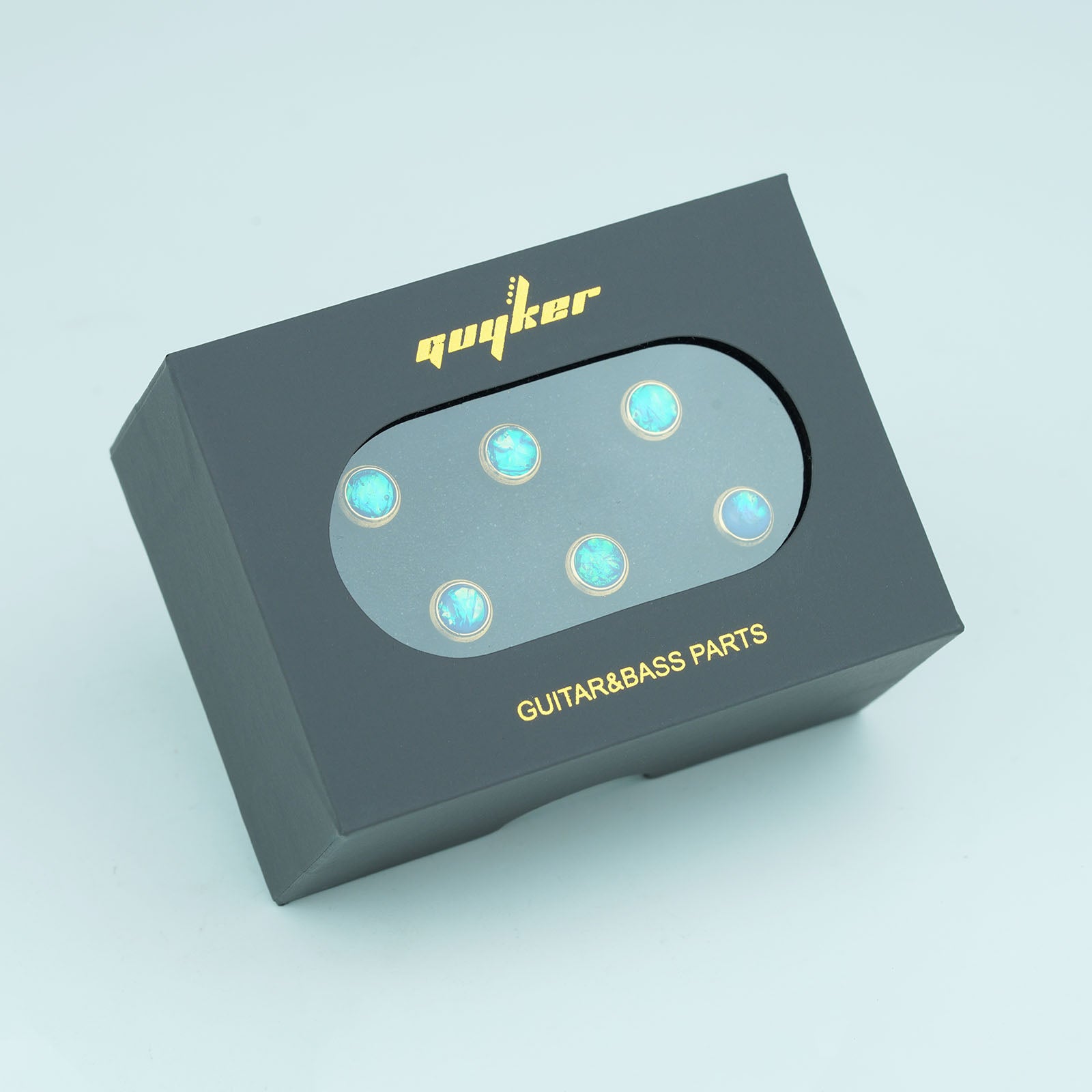 Acoustic Guitar Bridge Pins Blue Sparkle Inlay | Guyker