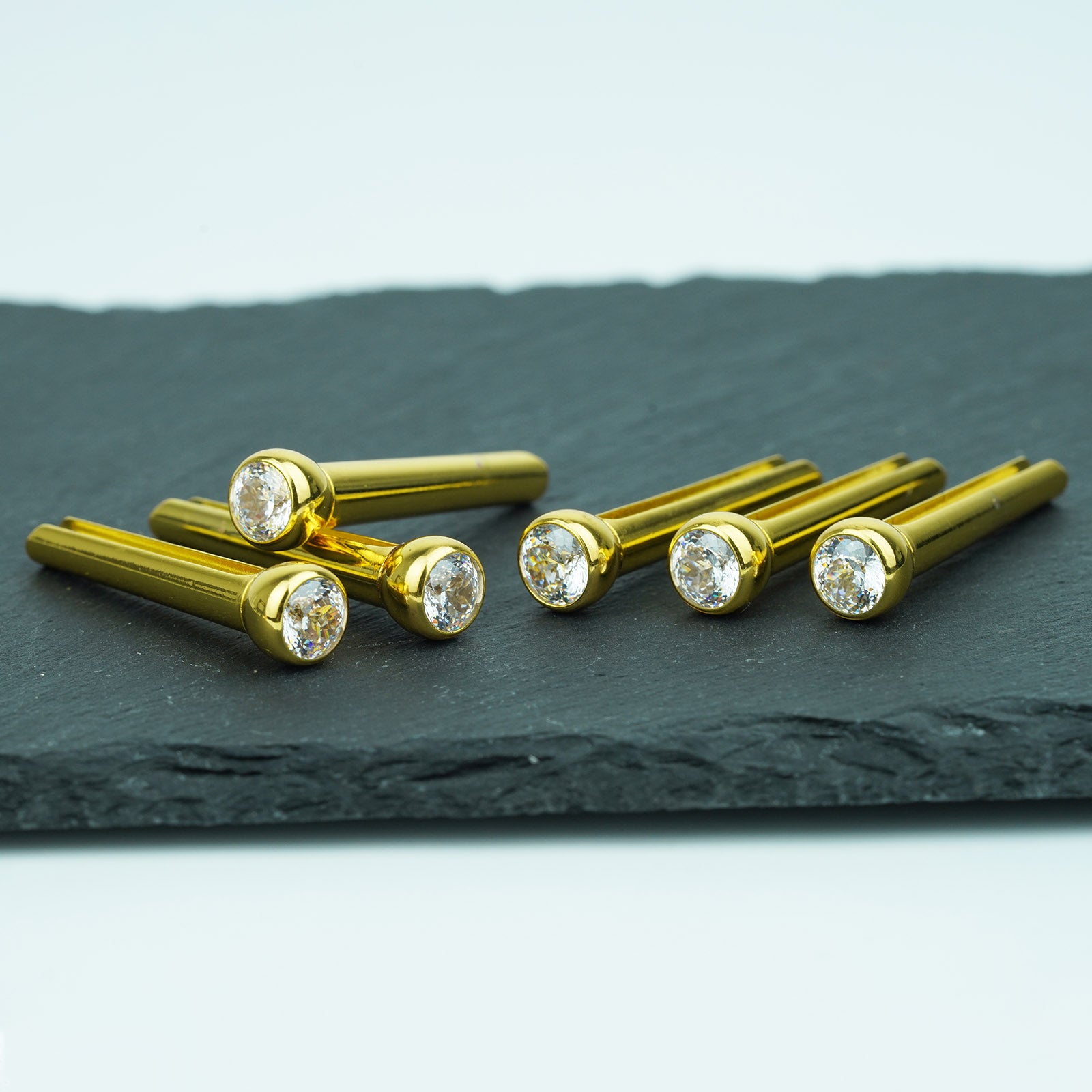 Acoustic Guitar Bridge Pins – Clear Diamond Inlays | Guyker