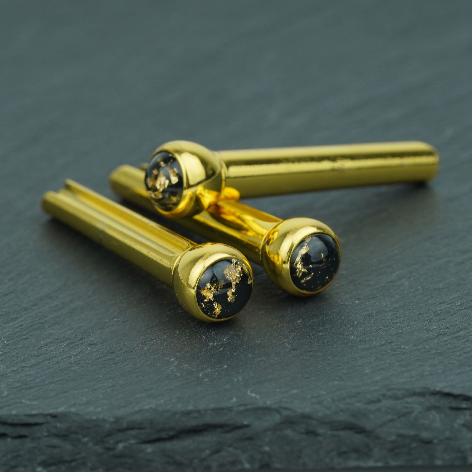 Acoustic Guitar Bridge Pins – Gold Foil Inlays | Guyker