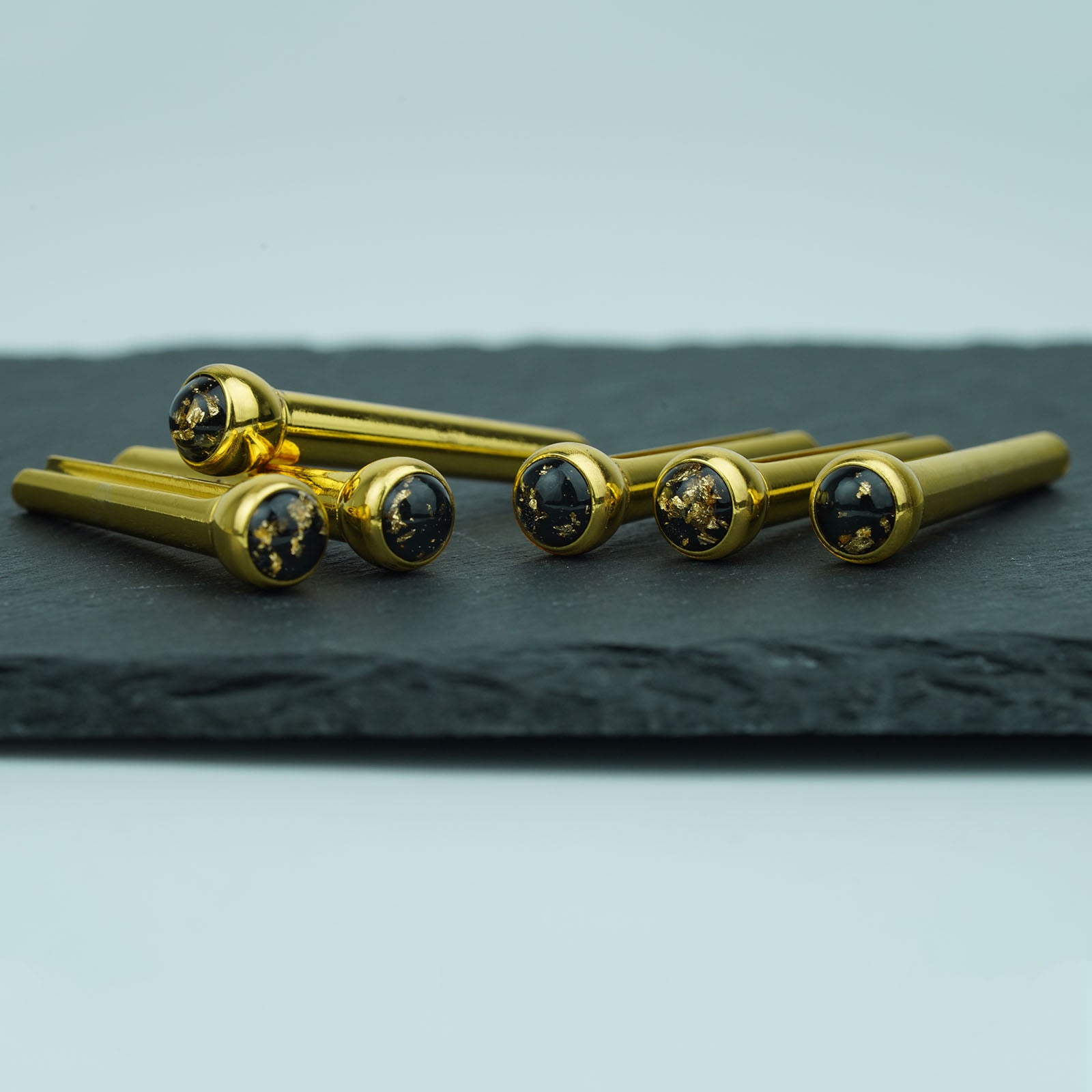 Acoustic Guitar Bridge Pins – Gold Foil Inlays | Guyker