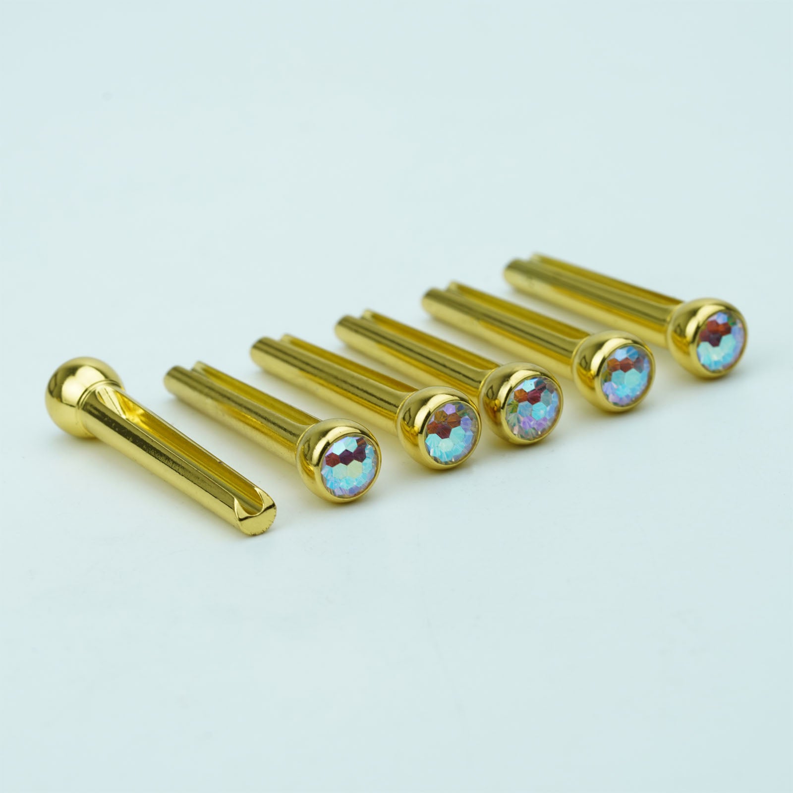 Acoustic Guitar Bridge Pins – Pink Diamond Inlays | Guyker