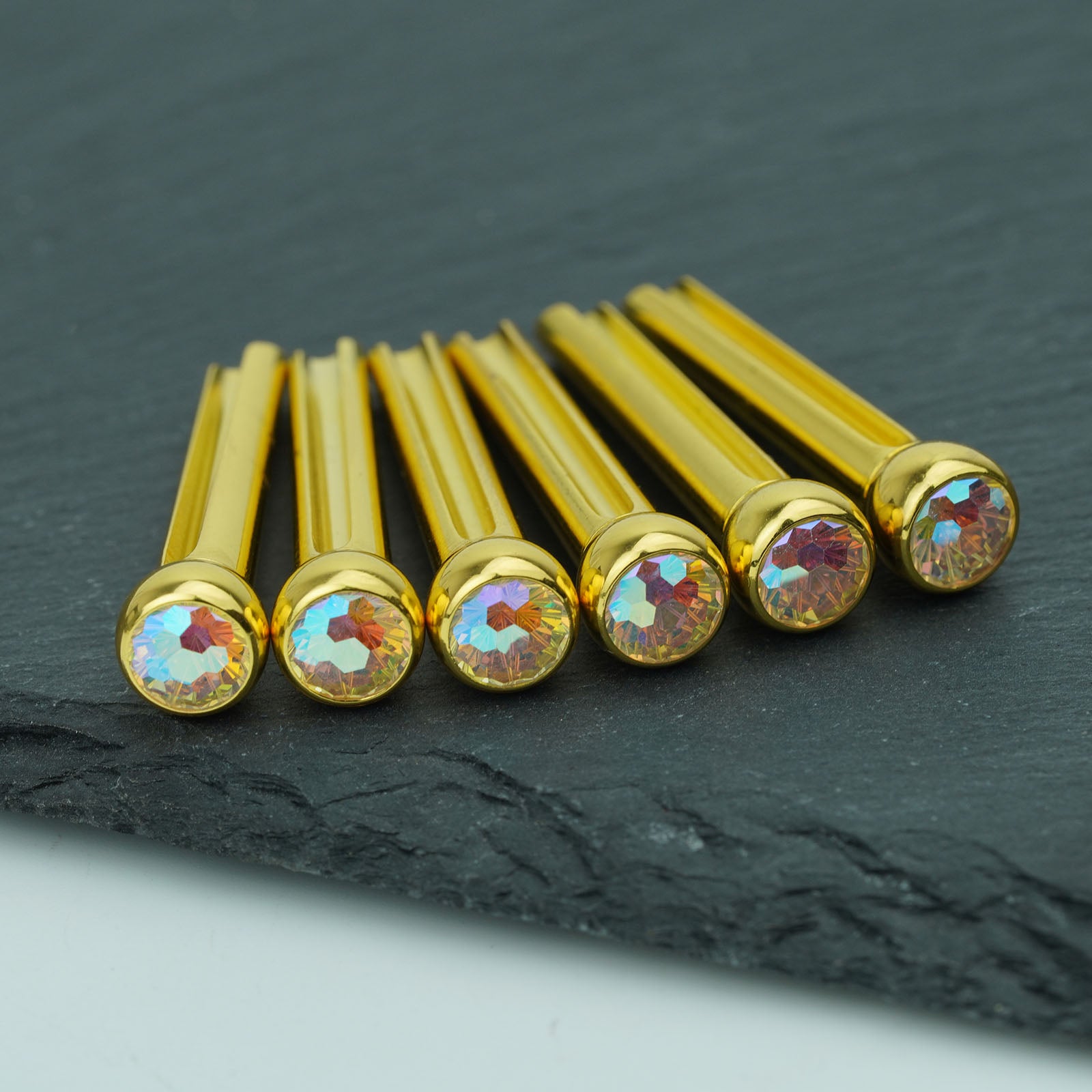 Acoustic Guitar Bridge Pins – Pink Diamond Inlays | Guyker