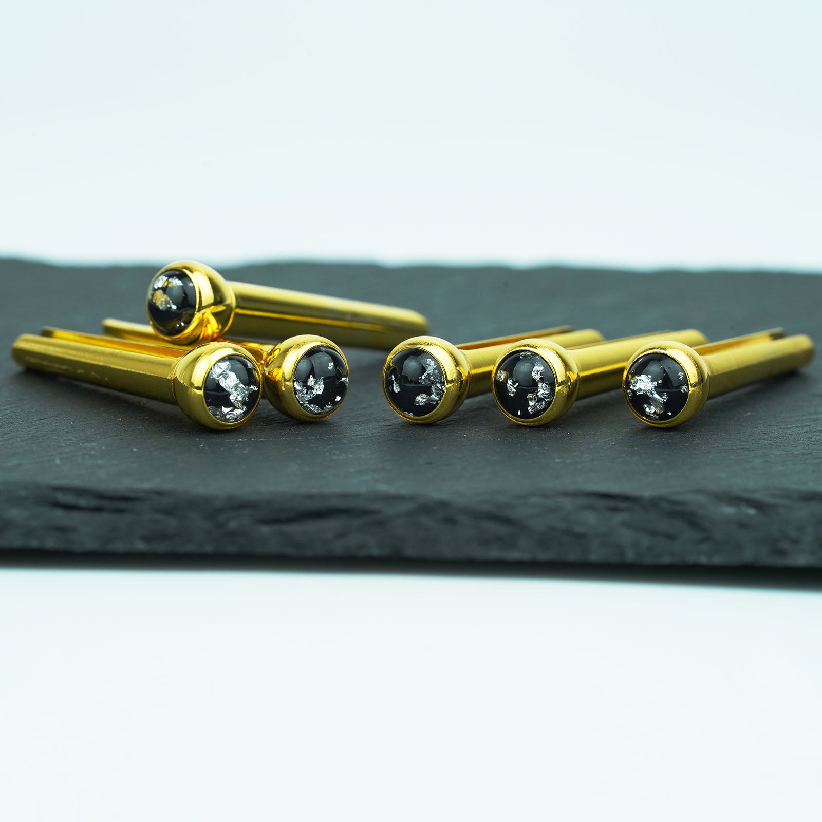 Acoustic Guitar Bridge Pins – Silver Foil Inlays | Guyker