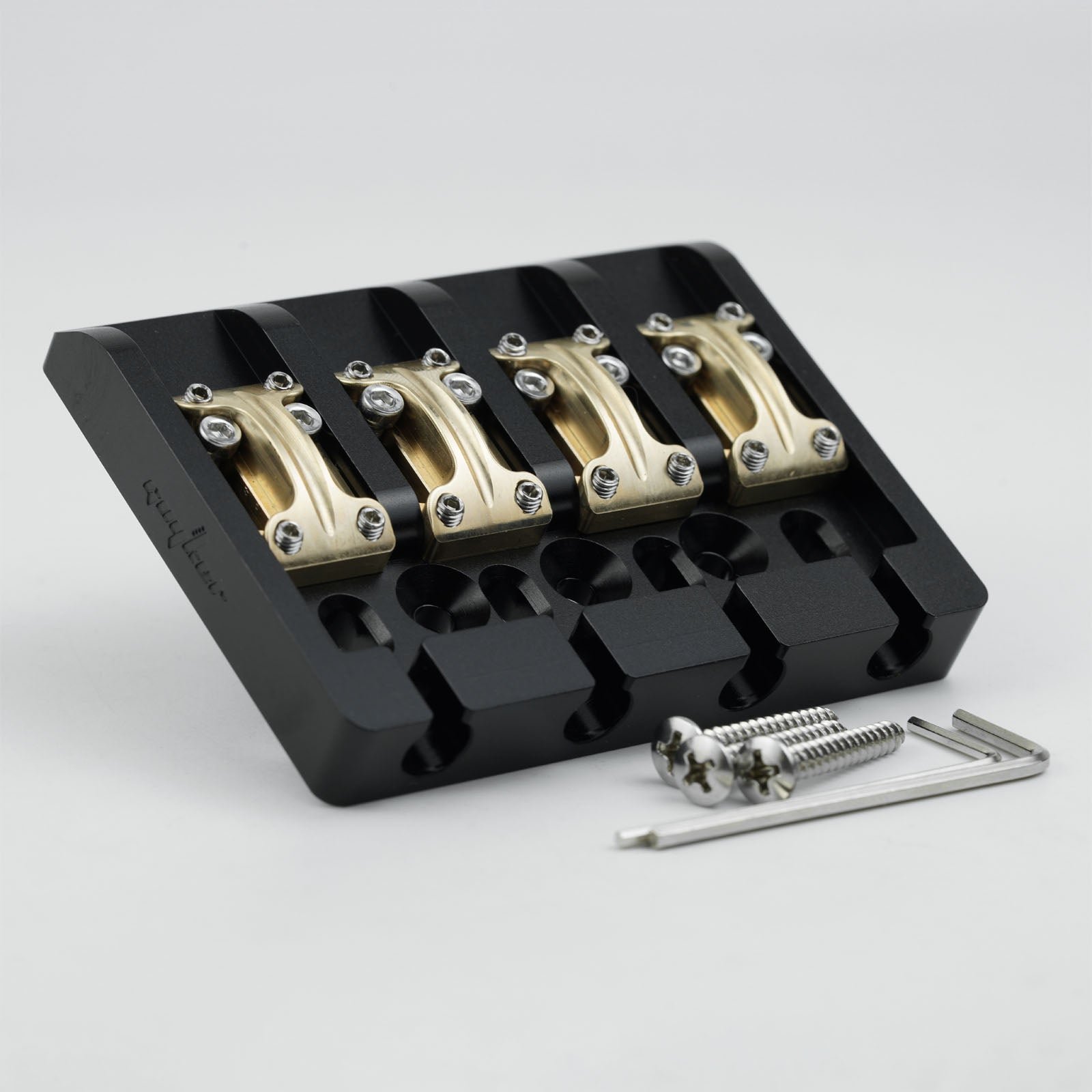 Aluminum Alloy Bass Bridge with Brass Saddles – 4 String Guyker