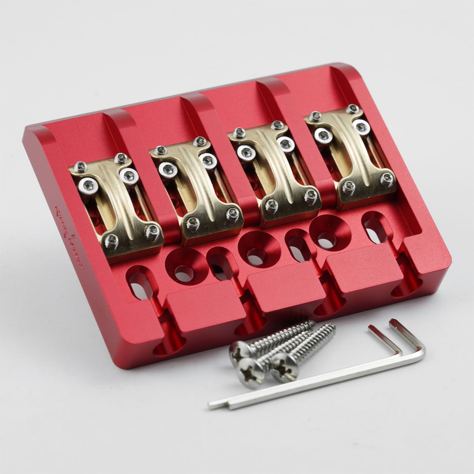 Aluminum Alloy Bass Bridge with Brass Saddles – 4 String Guyker