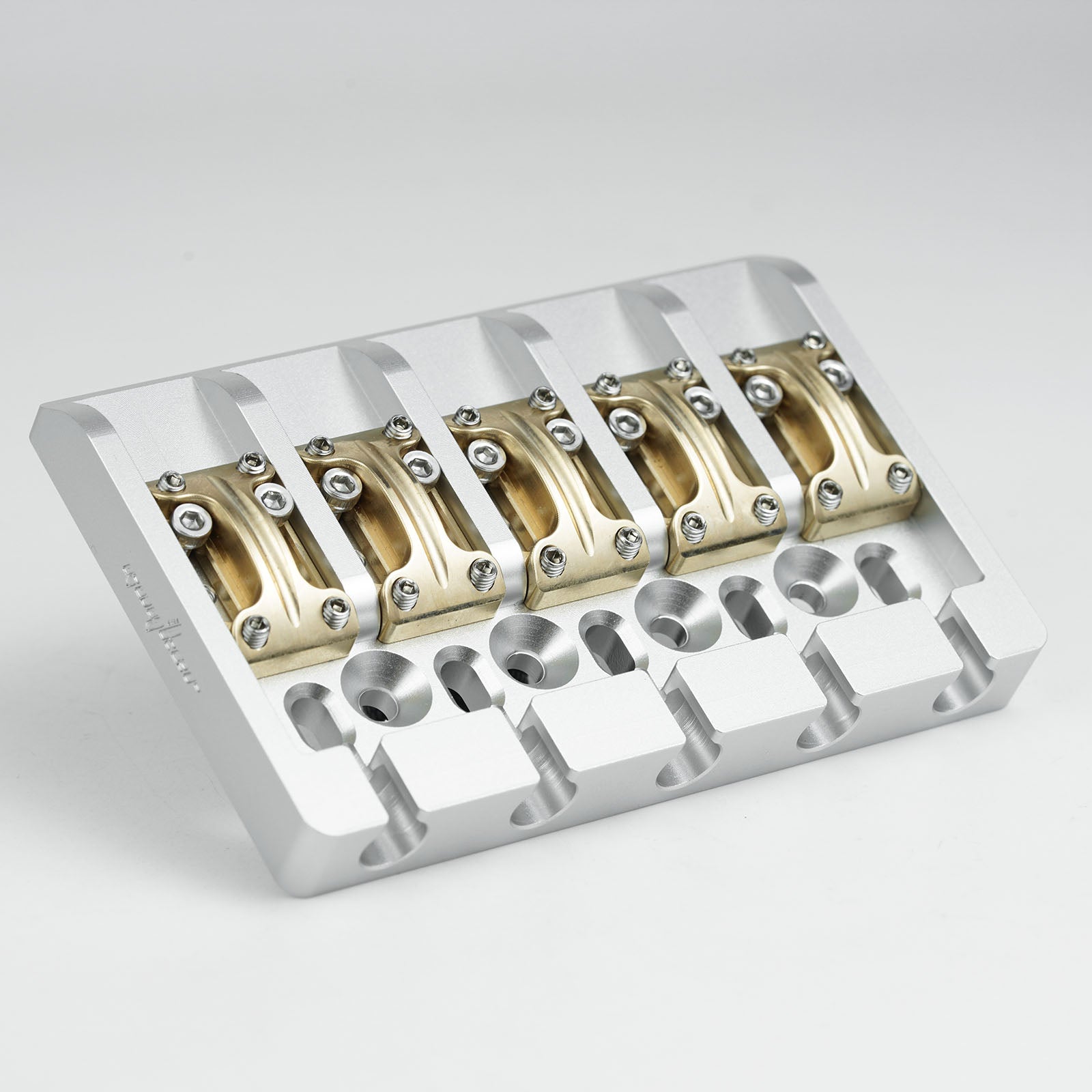 Aluminum Alloy Bass Bridge with Brass Saddles – 5 String Guyker