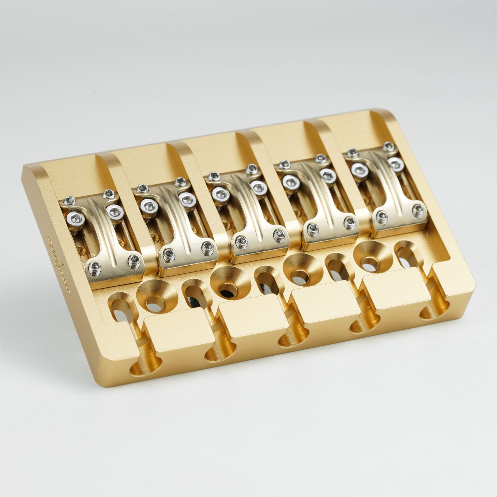 Aluminum Alloy Bass Bridge with Brass Saddles – 5 String Guyker