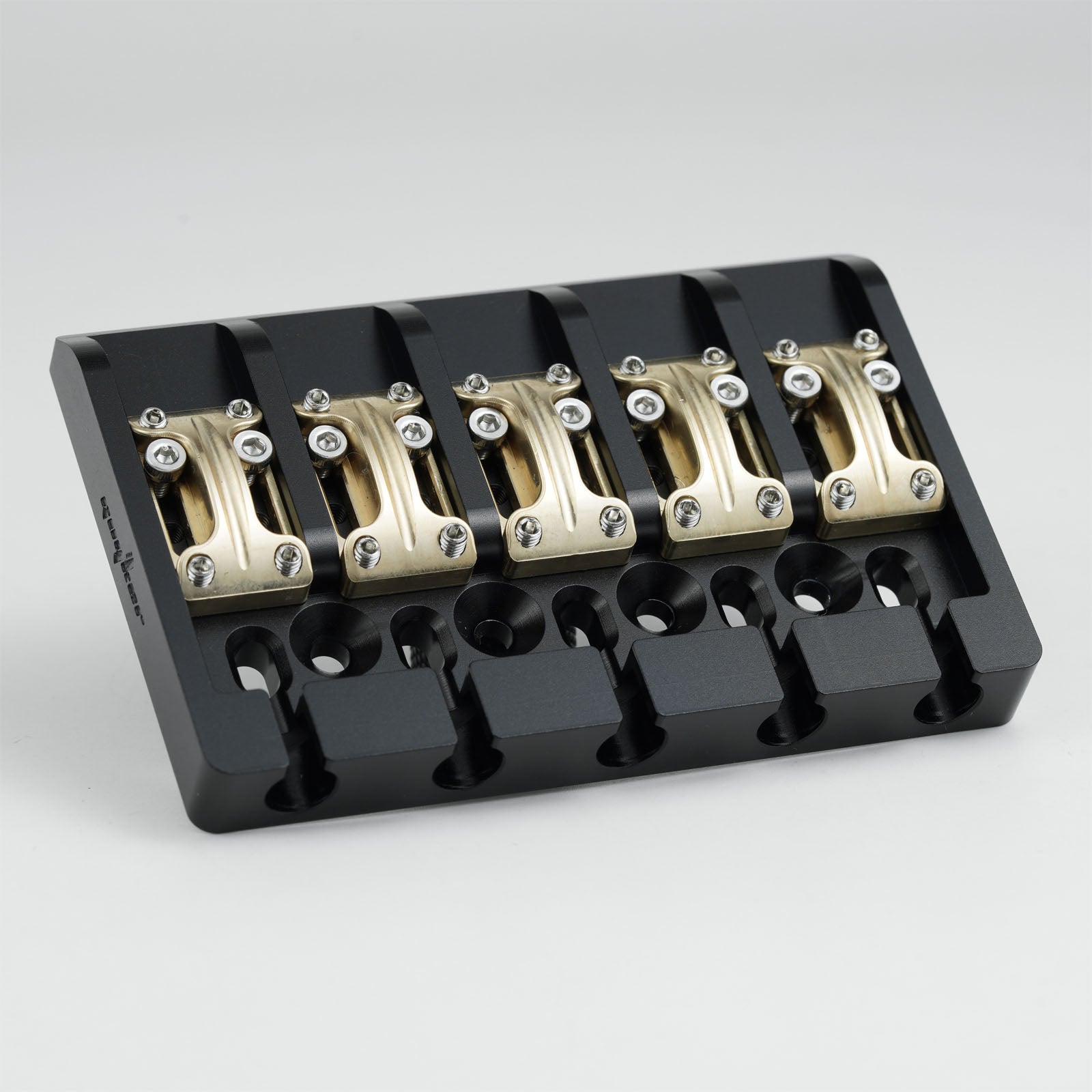 Aluminum Alloy Bass Bridge with Brass Saddles – 5 String Guyker